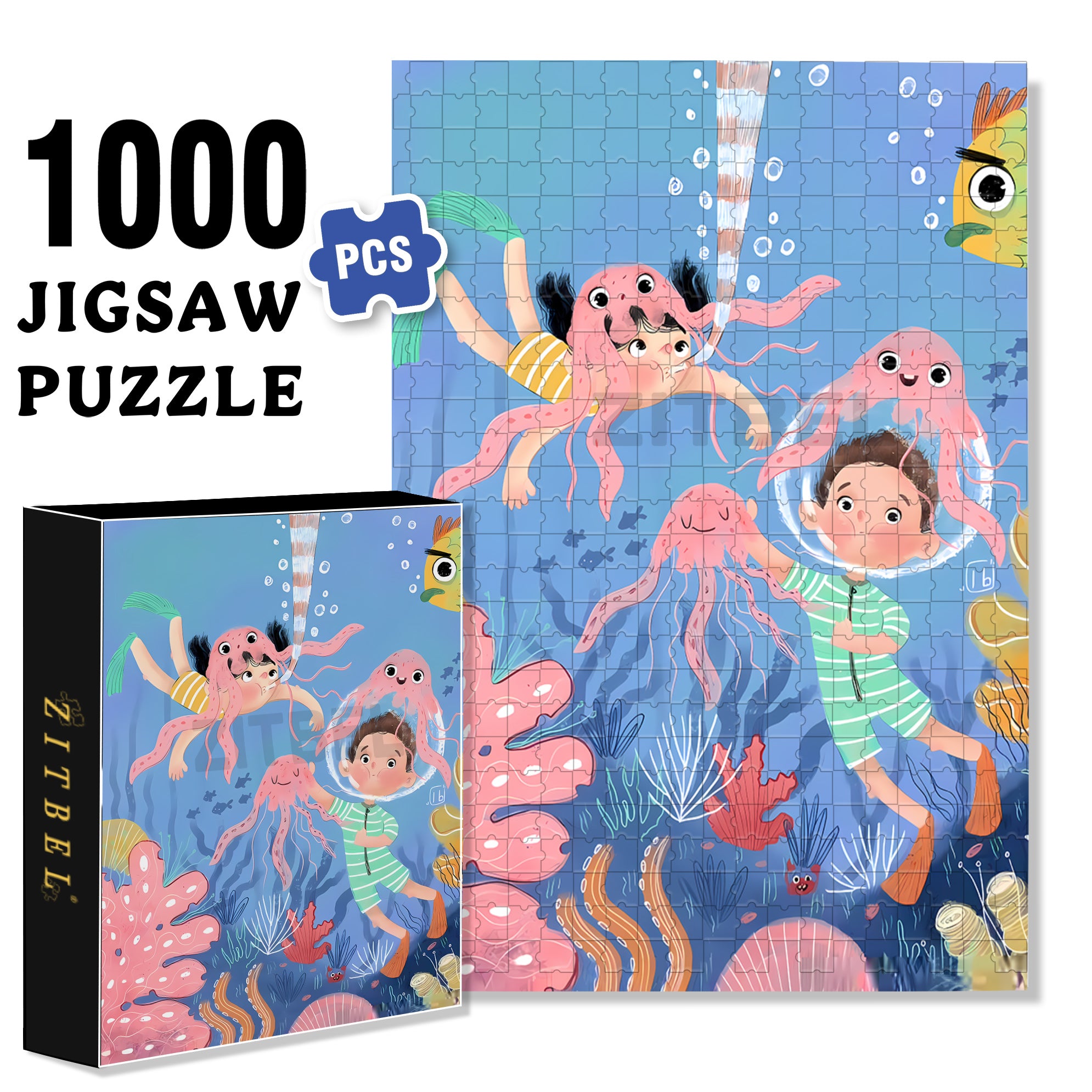 Octopus 500pcs/1000pcs Jigsaw Puzzle, Scratch-Resistant, Interactive Family Game & Brain-Boosting DIY Decor, Perfect for Halloween, Christmas & New Year Gifts, Family Puzzle Game