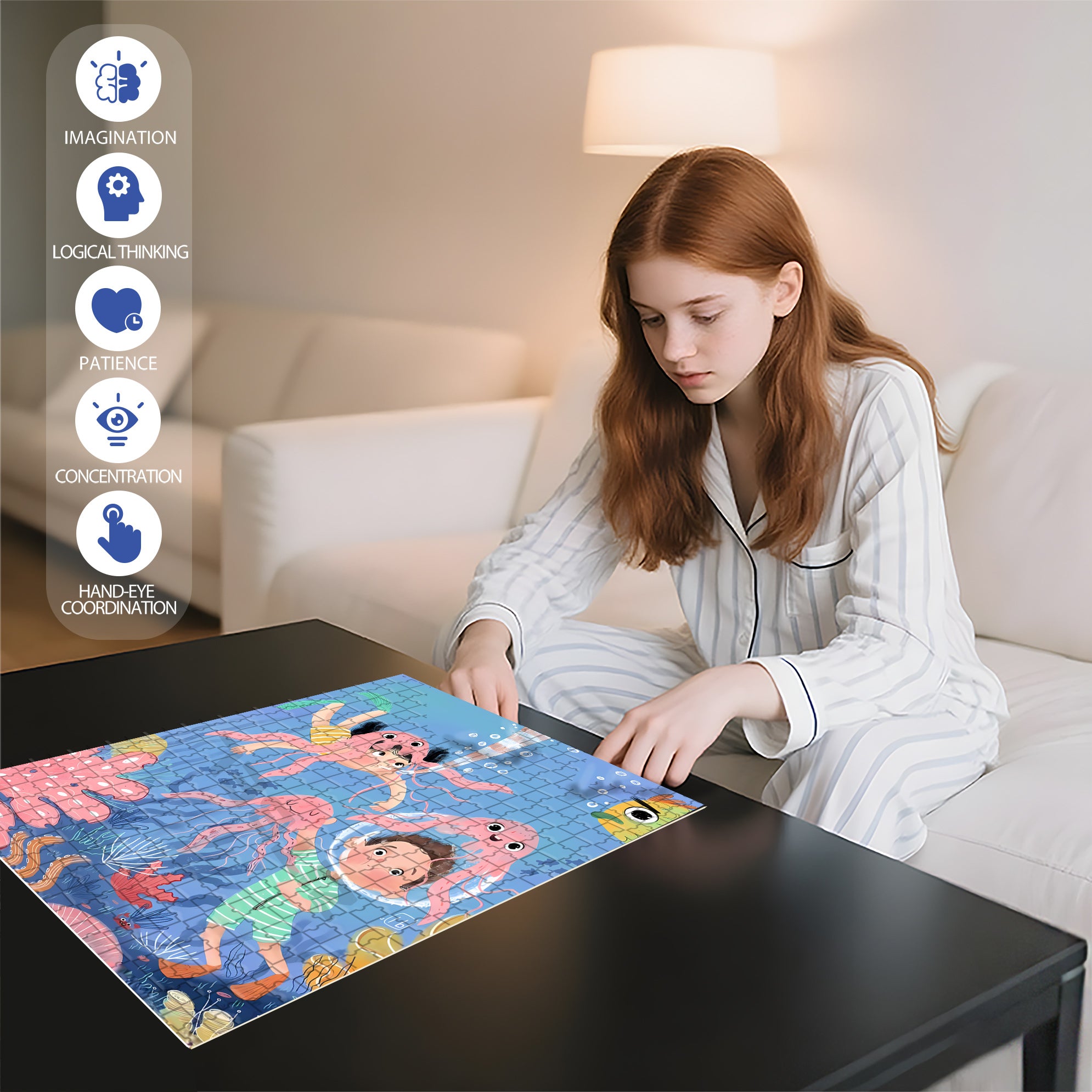Octopus 500pcs/1000pcs Jigsaw Puzzle, Scratch-Resistant, Interactive Family Game & Brain-Boosting DIY Decor, Perfect for Halloween, Christmas & New Year Gifts, Family Puzzle Game