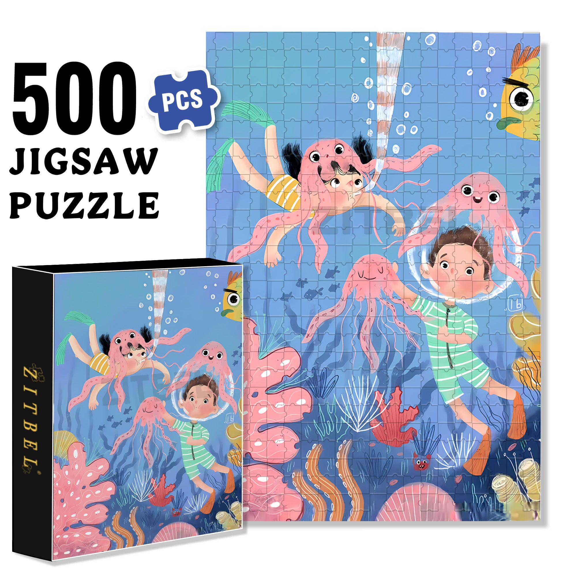 Octopus 500pcs/1000pcs Jigsaw Puzzle, Scratch-Resistant, Interactive Family Game & Brain-Boosting DIY Decor, Perfect for Halloween, Christmas & New Year Gifts, Family Puzzle Game