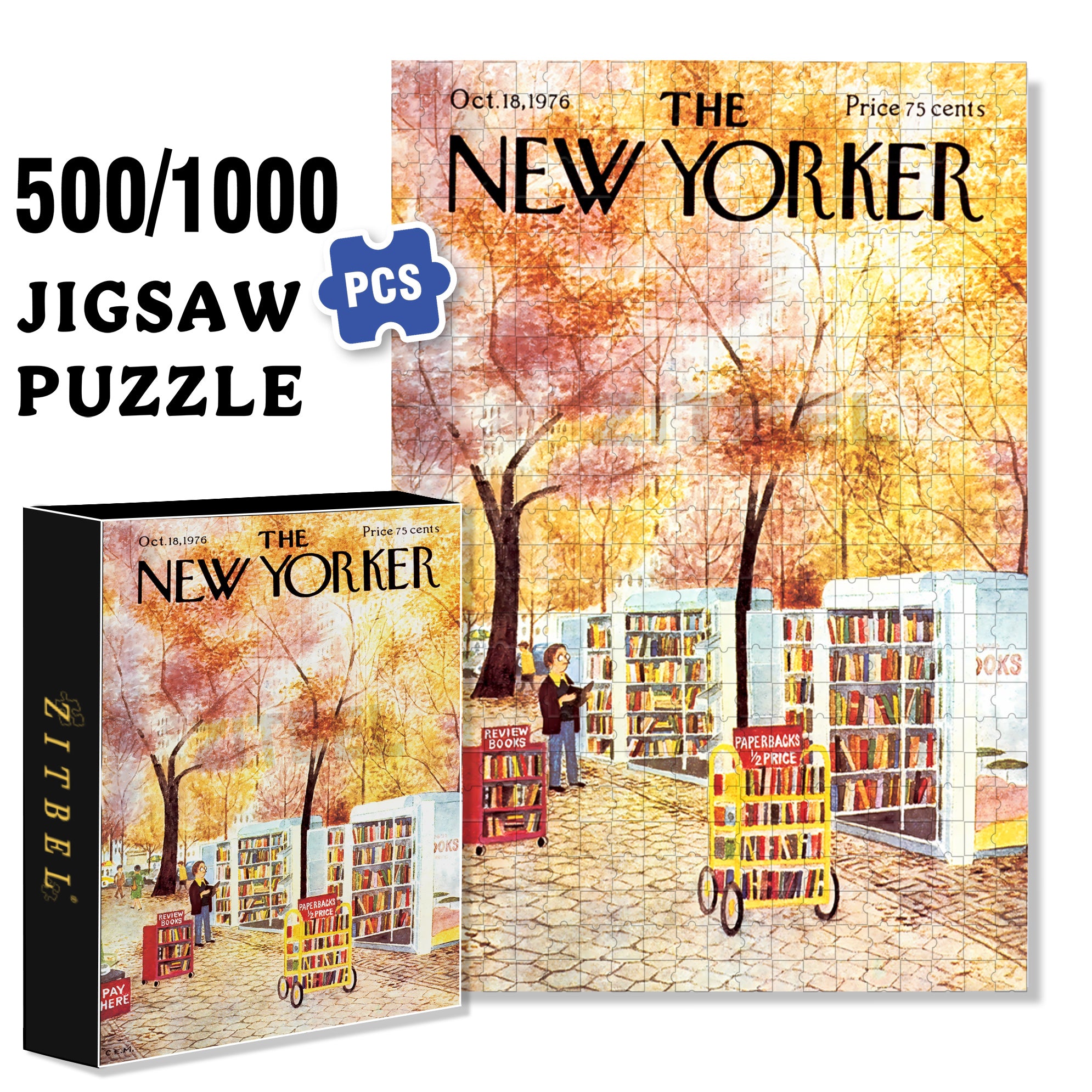 Parkside Pages 500pcs/1000pcs Jigsaw Puzzle, Scratch-Resistant, Interactive Family Game & Brain-Boosting DIY Decor, Perfect for Halloween, Christmas & New Year Gifts, Family Puzzle Game