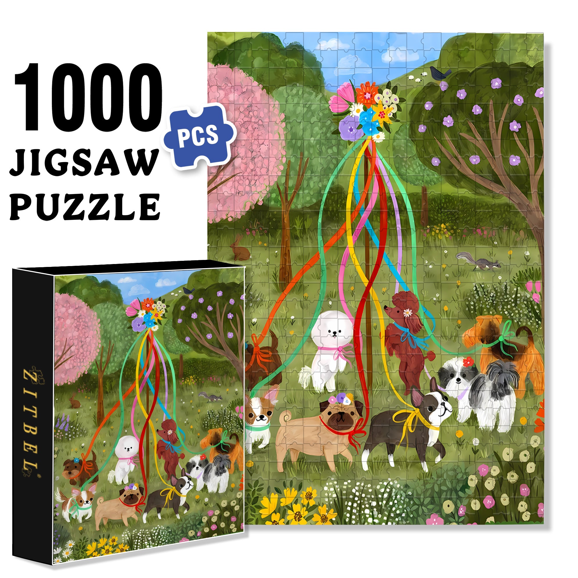 Partytime 500pcs/1000pcs Jigsaw Puzzle, Scratch-Resistant, Interactive Family Game & Brain-Boosting DIY Decor, Perfect for Halloween, Christmas & New Year Gifts, Family Puzzle Game