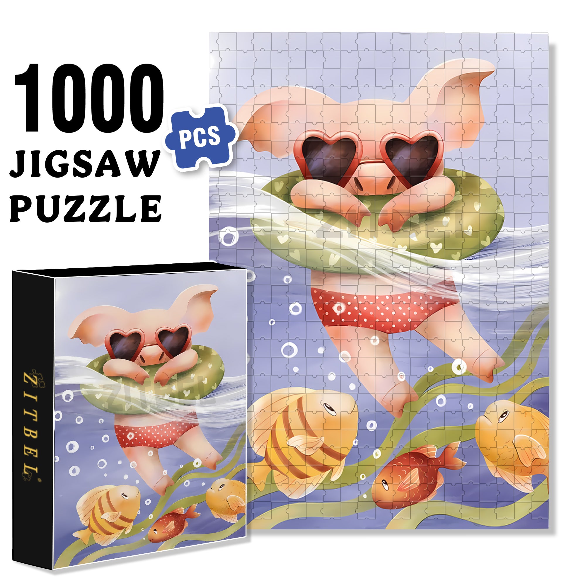 Sea Fun 500pcs/1000pcs Jigsaw Puzzle, Scratch-Resistant, Interactive Family Game & Brain-Boosting DIY Decor, Perfect for Halloween, Christmas & New Year Gifts, Family Puzzle Game