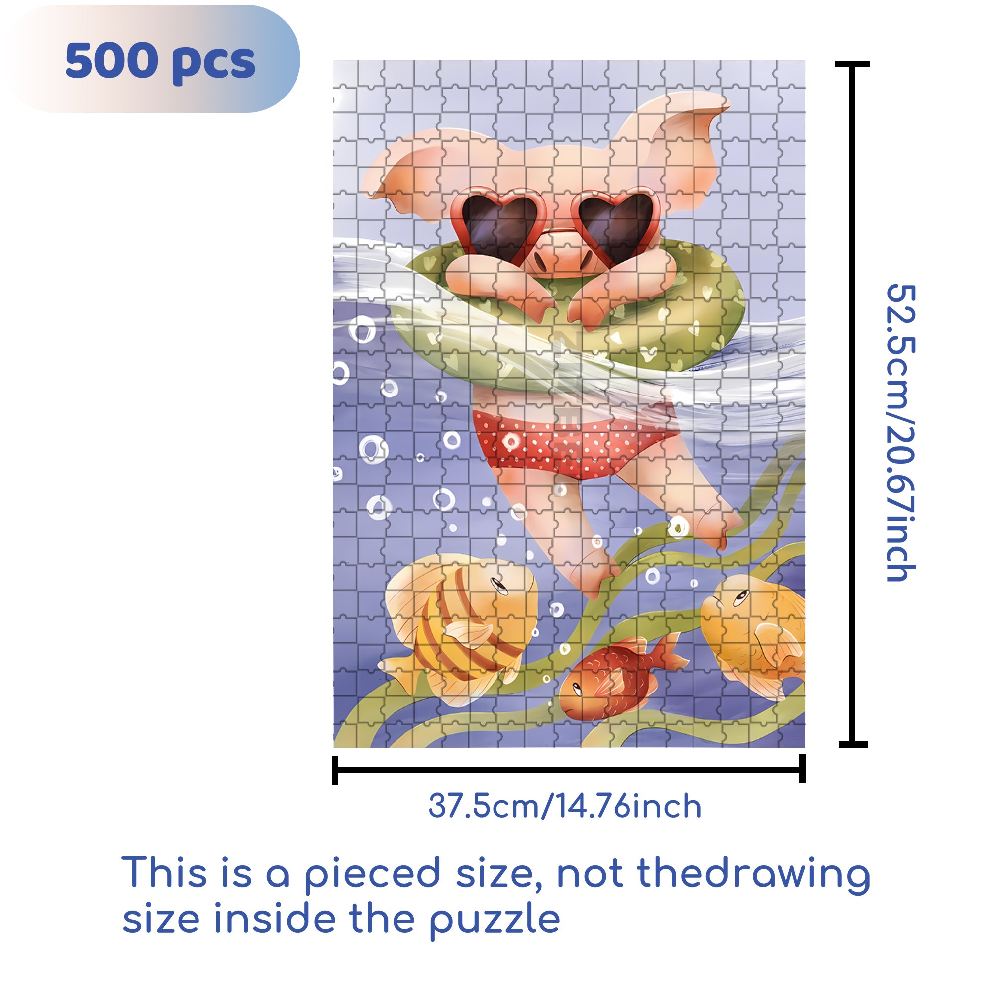 Sea Fun 500pcs/1000pcs Jigsaw Puzzle, Scratch-Resistant, Interactive Family Game & Brain-Boosting DIY Decor, Perfect for Halloween, Christmas & New Year Gifts, Family Puzzle Game