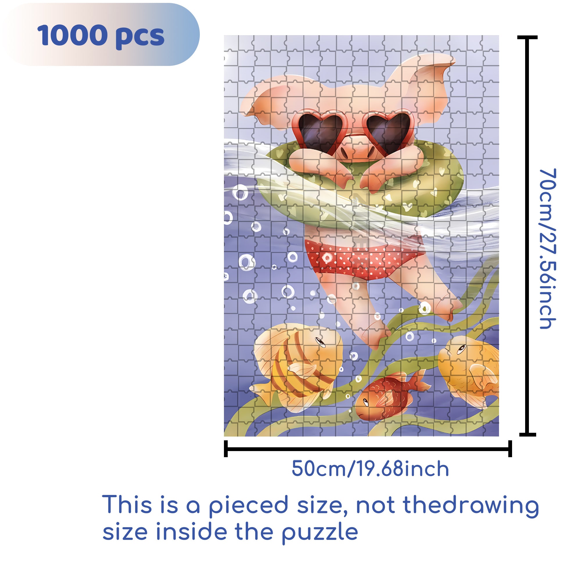 Sea Fun 500pcs/1000pcs Jigsaw Puzzle, Scratch-Resistant, Interactive Family Game & Brain-Boosting DIY Decor, Perfect for Halloween, Christmas & New Year Gifts, Family Puzzle Game