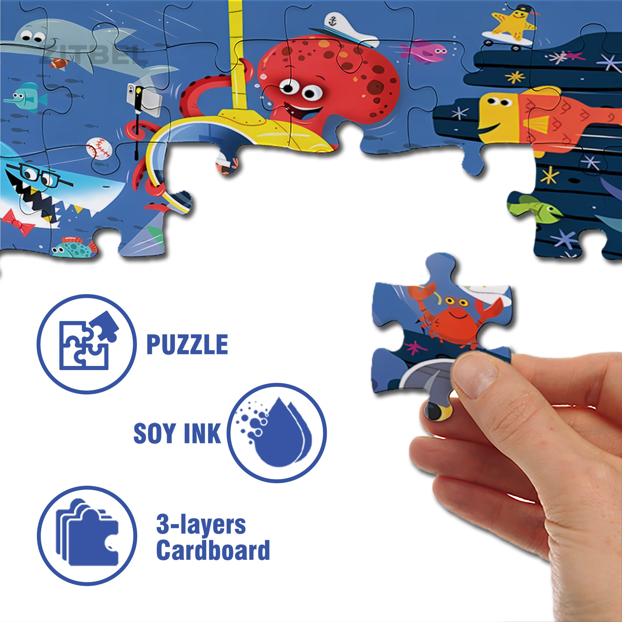 Seafloor 500pcs/1000pcs Jigsaw Puzzle, Scratch-Resistant, Interactive Family Game & Brain-Boosting DIY Decor, Perfect for Halloween, Christmas & New Year Gifts, Family Puzzle Game