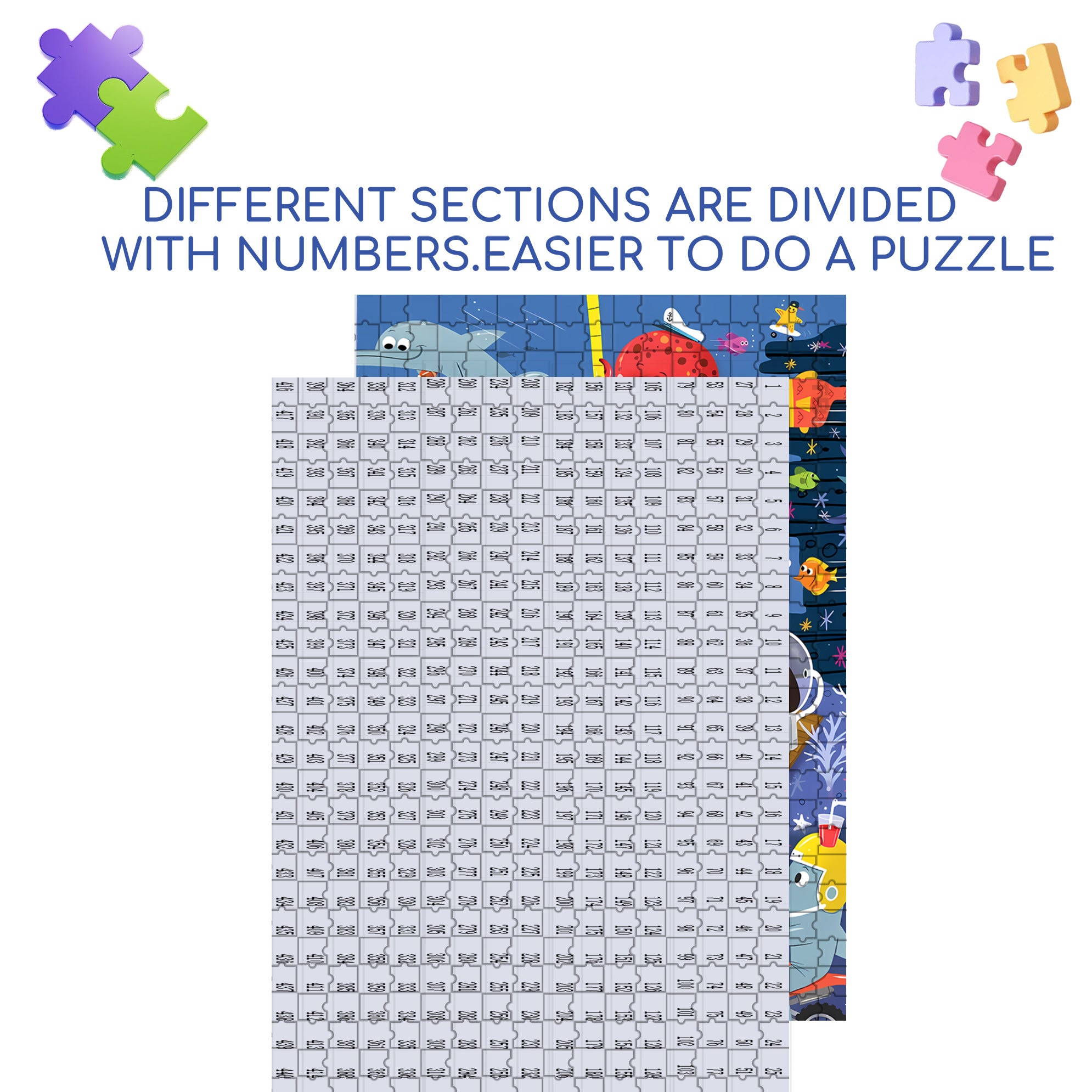 Seafloor 500pcs/1000pcs Jigsaw Puzzle, Scratch-Resistant, Interactive Family Game & Brain-Boosting DIY Decor, Perfect for Halloween, Christmas & New Year Gifts, Family Puzzle Game