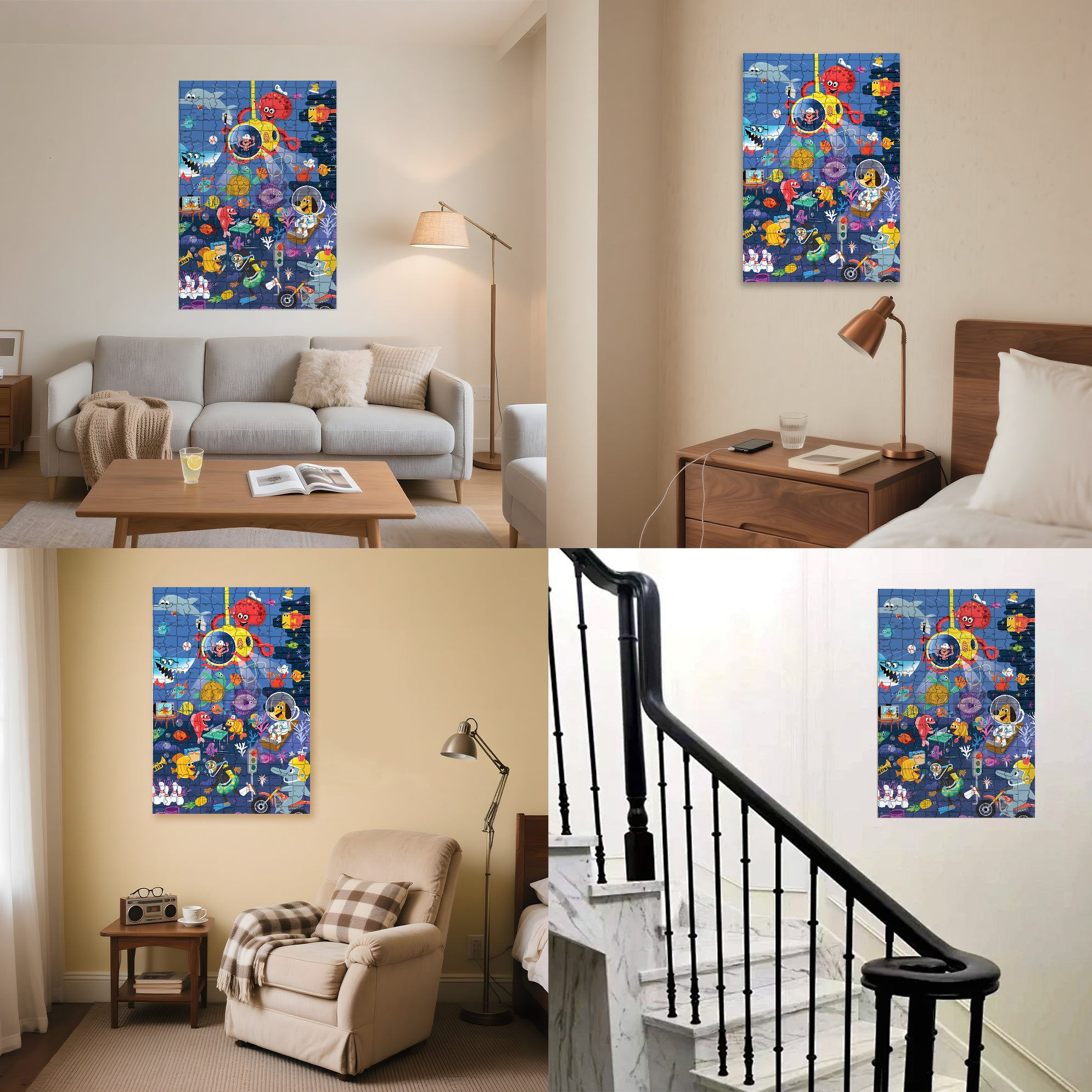 Seafloor 500pcs/1000pcs Jigsaw Puzzle, Scratch-Resistant, Interactive Family Game & Brain-Boosting DIY Decor, Perfect for Halloween, Christmas & New Year Gifts, Family Puzzle Game