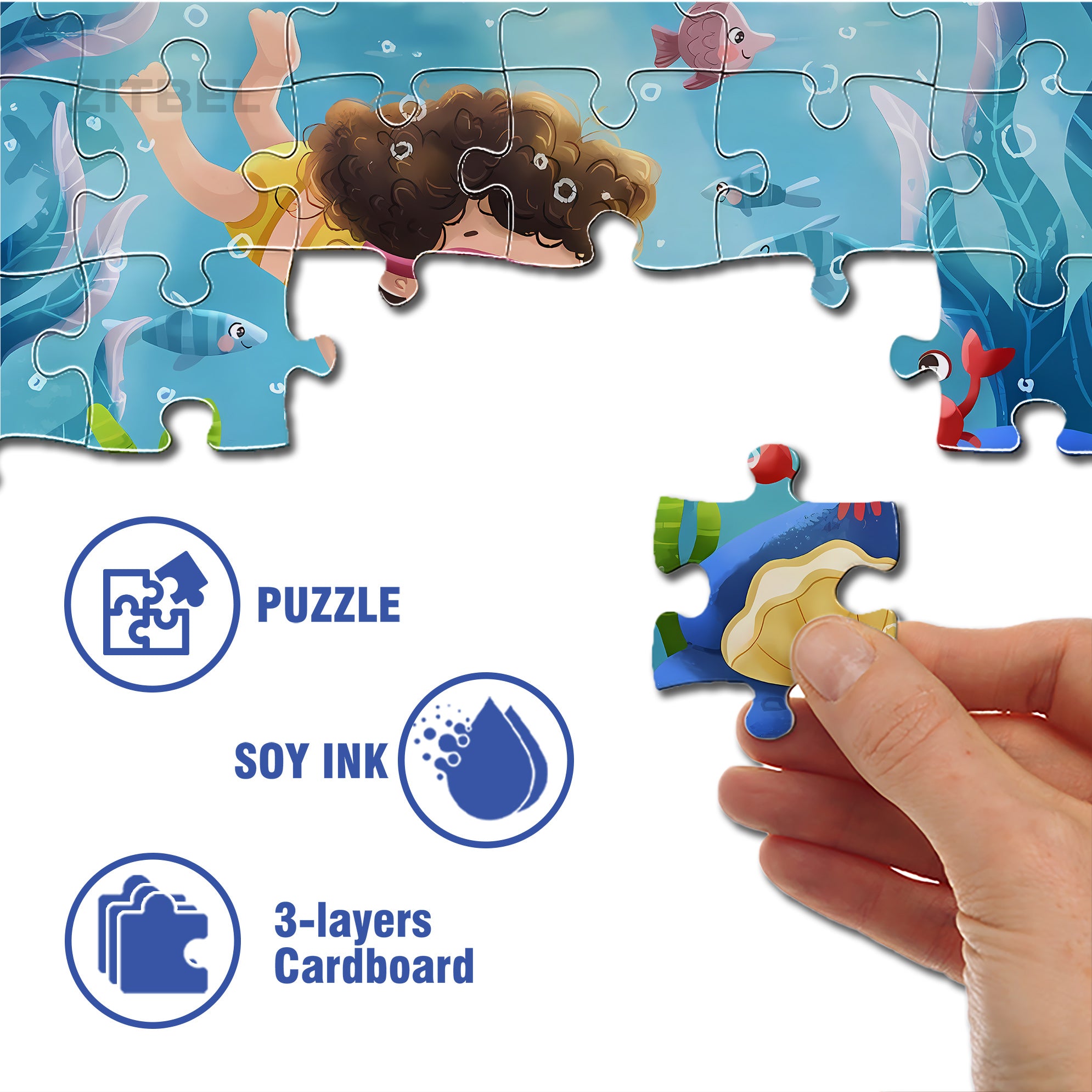 Snorkeling 500pcs/1000pcs Jigsaw Puzzle, Scratch-Resistant, Interactive Family Game & Brain-Boosting DIY Decor, Perfect for Halloween, Christmas & New Year Gifts, Family Puzzle Game