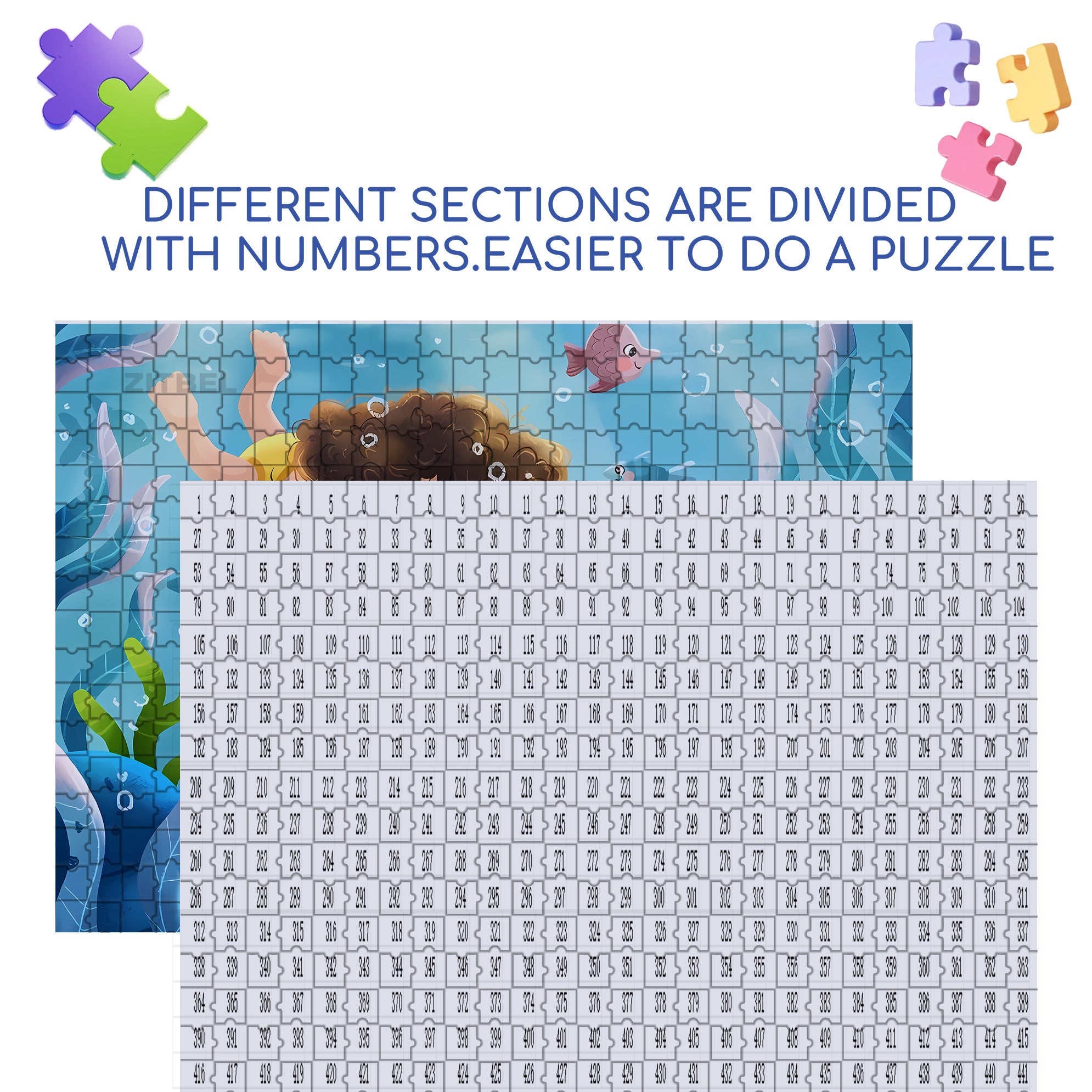 Snorkeling 500pcs/1000pcs Jigsaw Puzzle, Scratch-Resistant, Interactive Family Game & Brain-Boosting DIY Decor, Perfect for Halloween, Christmas & New Year Gifts, Family Puzzle Game