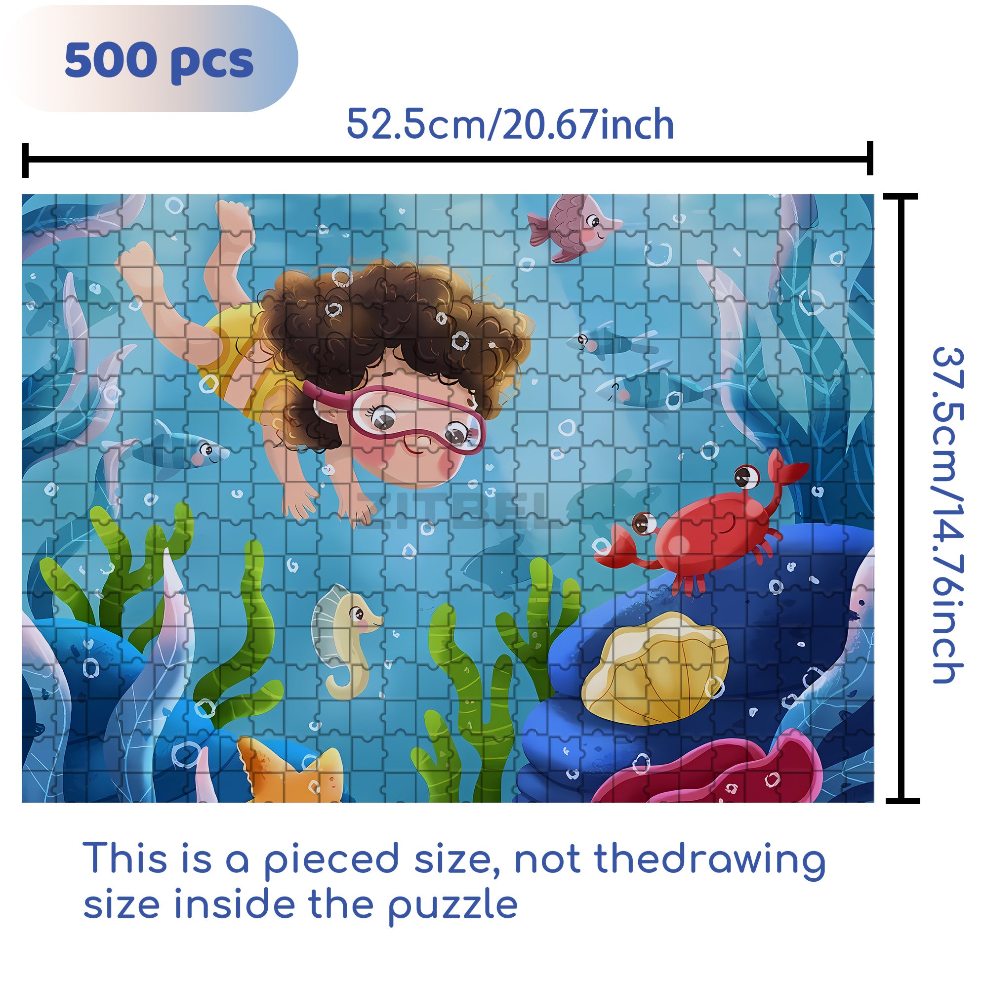Snorkeling 500pcs/1000pcs Jigsaw Puzzle, Scratch-Resistant, Interactive Family Game & Brain-Boosting DIY Decor, Perfect for Halloween, Christmas & New Year Gifts, Family Puzzle Game