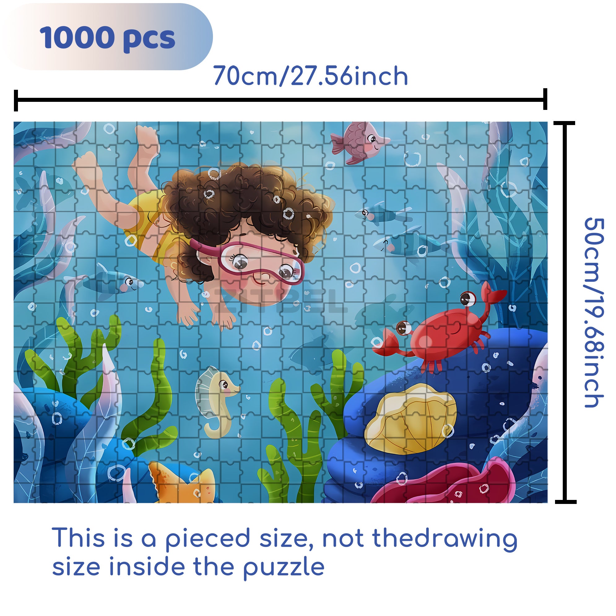 Snorkeling 500pcs/1000pcs Jigsaw Puzzle, Scratch-Resistant, Interactive Family Game & Brain-Boosting DIY Decor, Perfect for Halloween, Christmas & New Year Gifts, Family Puzzle Game