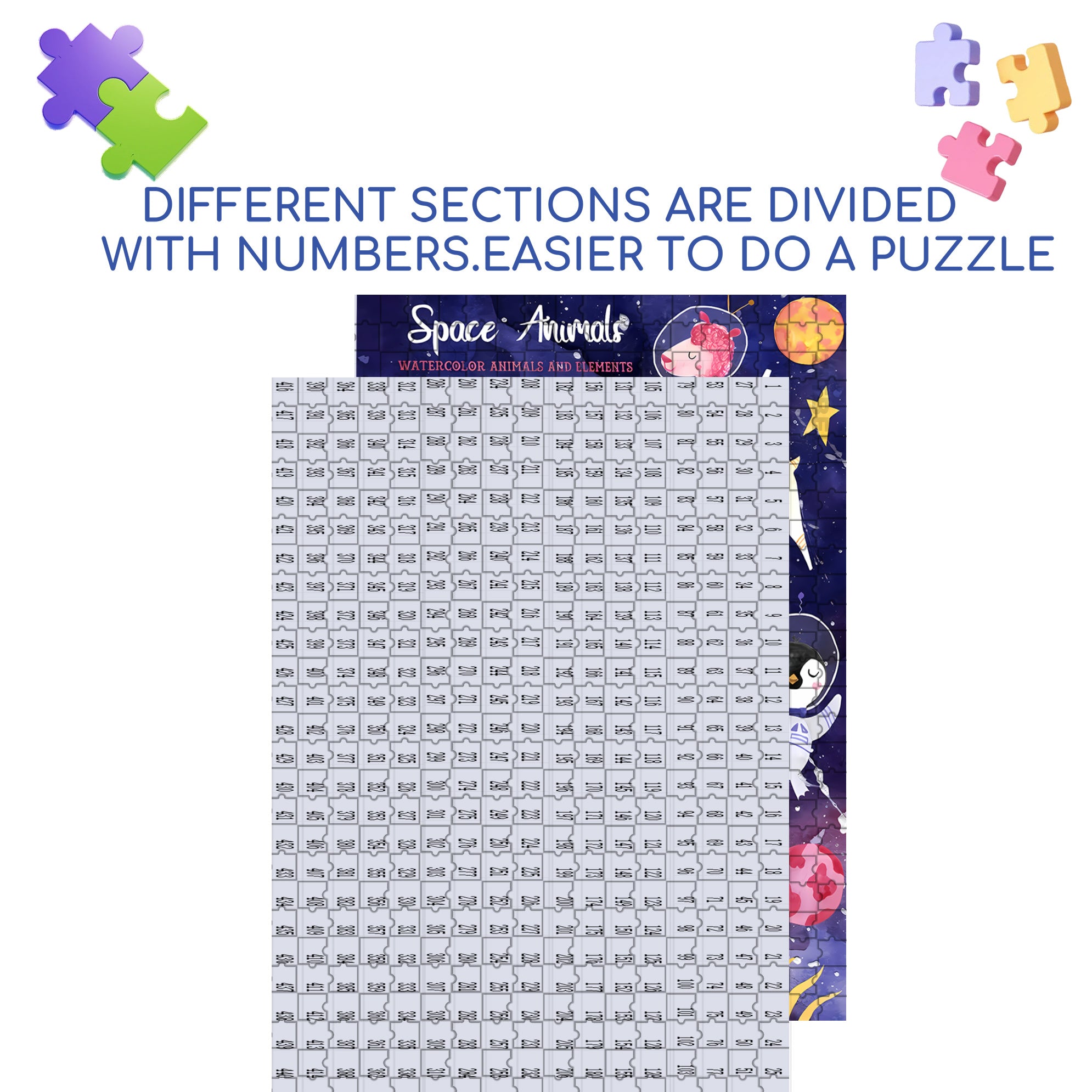 Space Zoo 500pcs/1000pcs Jigsaw Puzzle, Scratch-Resistant, Interactive Family Game & Brain-Boosting DIY Decor, Perfect for Halloween, Christmas & New Year Gifts, Family Puzzle Game