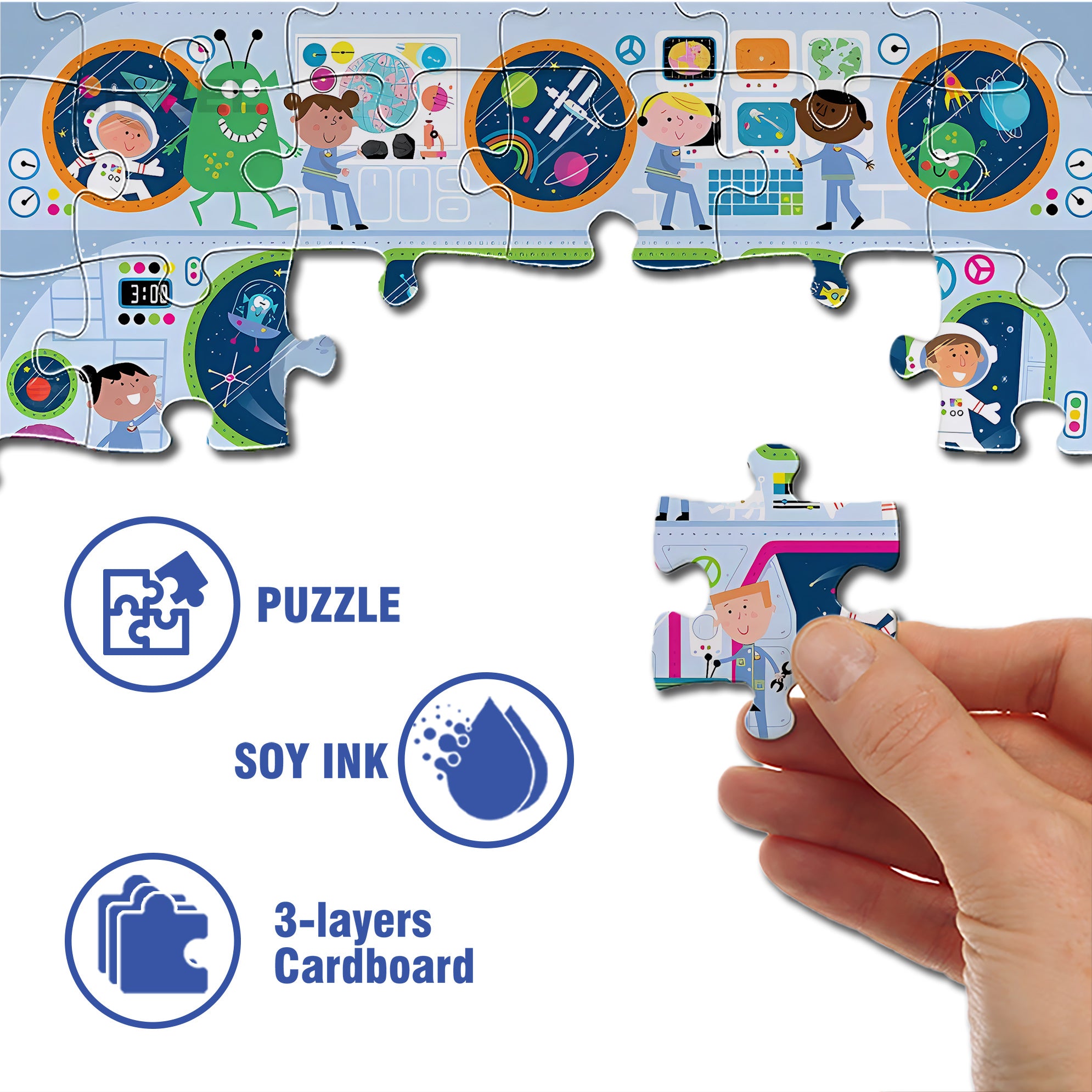Spaceport 500pcs/1000pcs Jigsaw Puzzle, Scratch-Resistant, Interactive Family Game & Brain-Boosting DIY Decor, Perfect for Halloween, Christmas & New Year Gifts, Family Puzzle Game