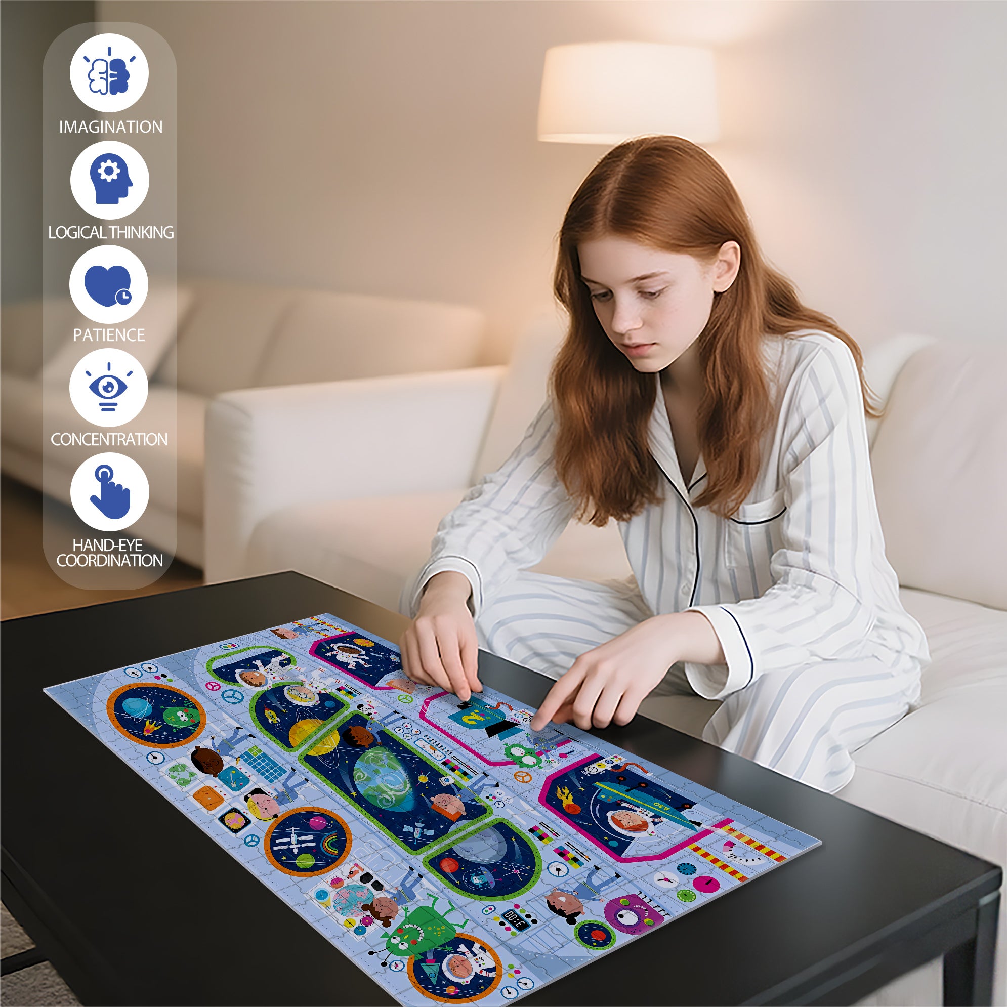 Spaceport 500pcs/1000pcs Jigsaw Puzzle, Scratch-Resistant, Interactive Family Game & Brain-Boosting DIY Decor, Perfect for Halloween, Christmas & New Year Gifts, Family Puzzle Game