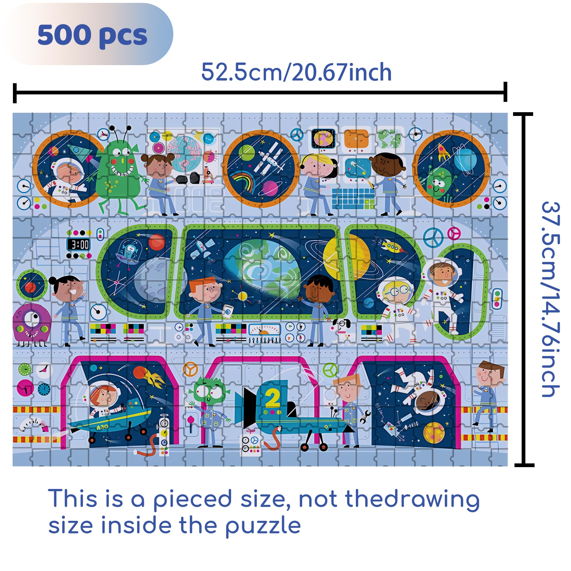 Spaceport 500pcs/1000pcs Jigsaw Puzzle, Scratch-Resistant, Interactive Family Game & Brain-Boosting DIY Decor, Perfect for Halloween, Christmas & New Year Gifts, Family Puzzle Game