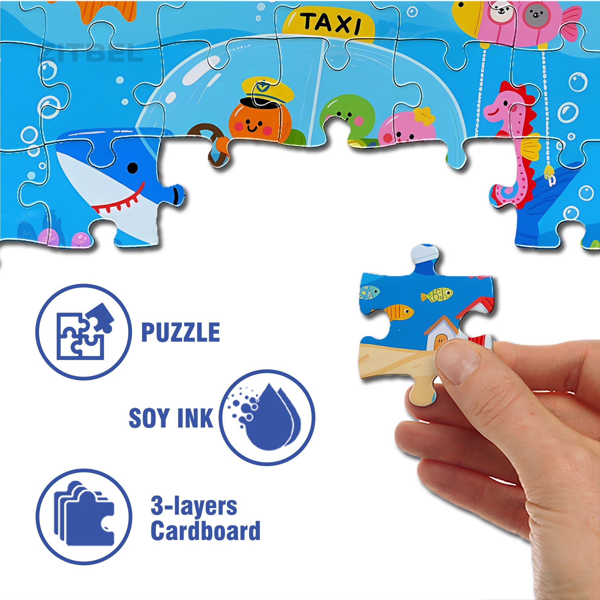 Submarine Taxi 500pcs/1000pcs Jigsaw Puzzle, Scratch-Resistant, Interactive Family Game & Brain-Boosting DIY Decor, Perfect for Halloween, Christmas & New Year Gifts, Family Puzzle Game