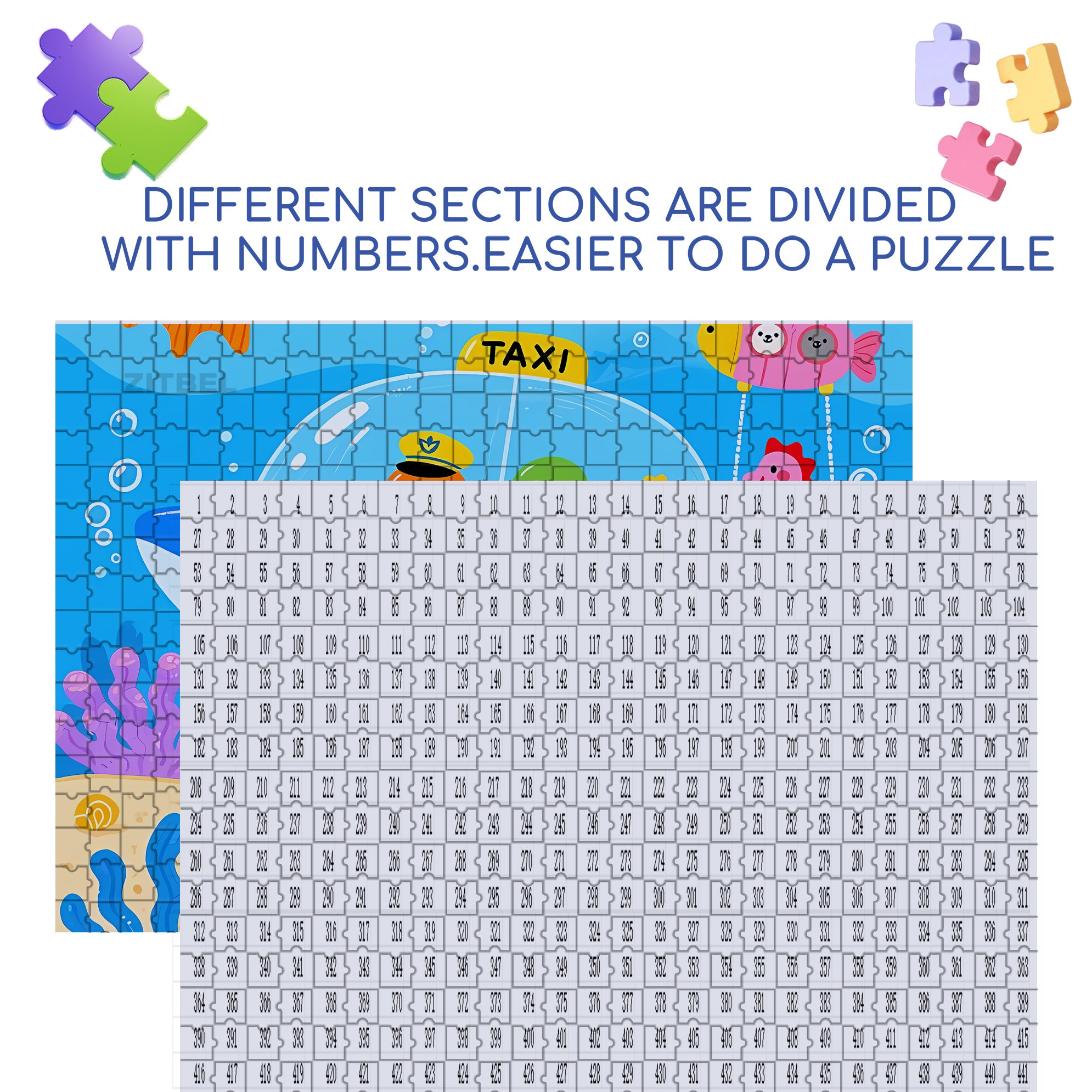 Submarine Taxi 500pcs/1000pcs Jigsaw Puzzle, Scratch-Resistant, Interactive Family Game & Brain-Boosting DIY Decor, Perfect for Halloween, Christmas & New Year Gifts, Family Puzzle Game