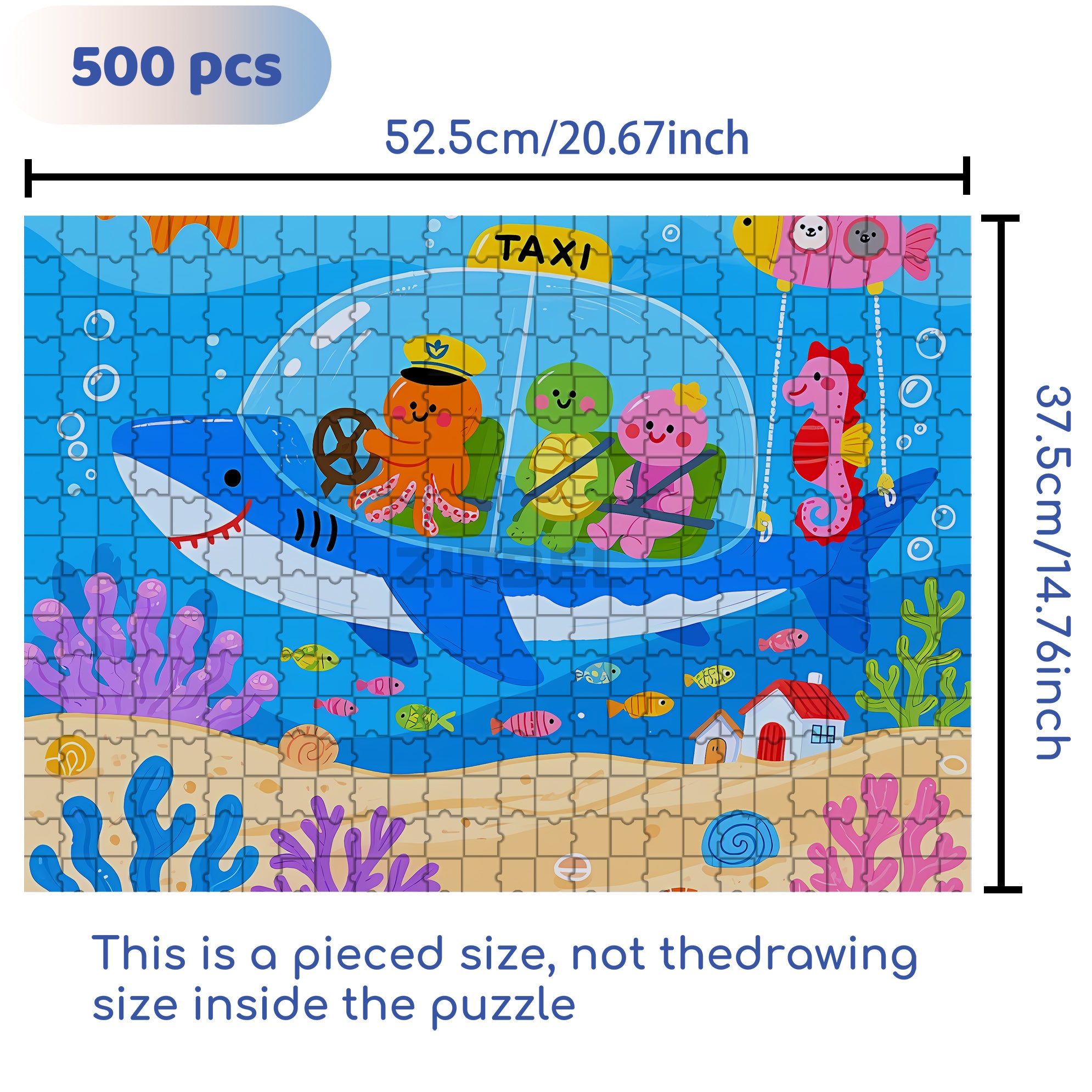 Submarine Taxi 500pcs/1000pcs Jigsaw Puzzle, Scratch-Resistant, Interactive Family Game & Brain-Boosting DIY Decor, Perfect for Halloween, Christmas & New Year Gifts, Family Puzzle Game