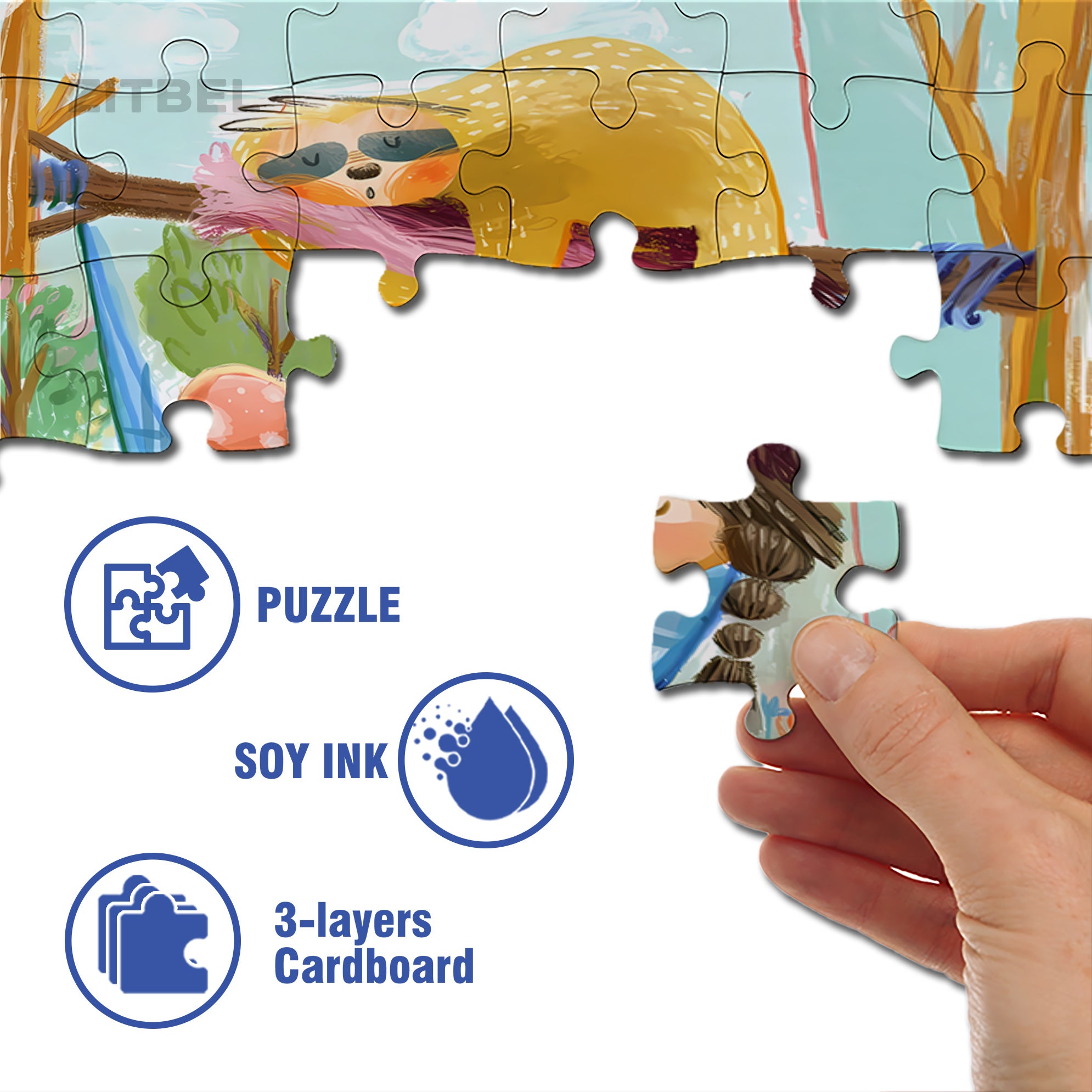 Take Nap With Sloths 500pcs/1000pcs Jigsaw Puzzle, Scratch-Resistant, Interactive Family Game & Brain-Boosting DIY Decor, Perfect for Halloween, Christmas & New Year Gifts, Family Puzzle Game