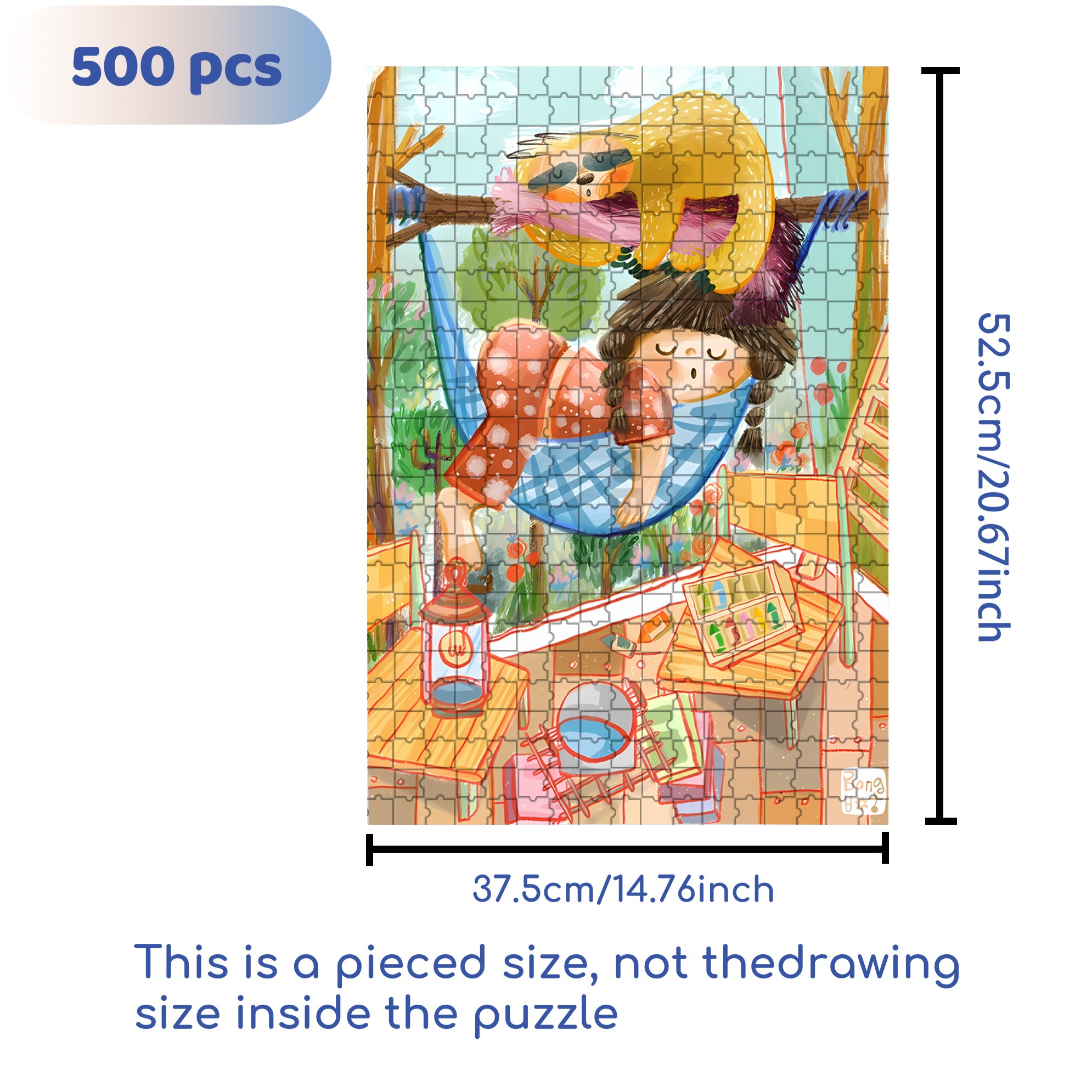 Take Nap With Sloths 500pcs/1000pcs Jigsaw Puzzle, Scratch-Resistant, Interactive Family Game & Brain-Boosting DIY Decor, Perfect for Halloween, Christmas & New Year Gifts, Family Puzzle Game