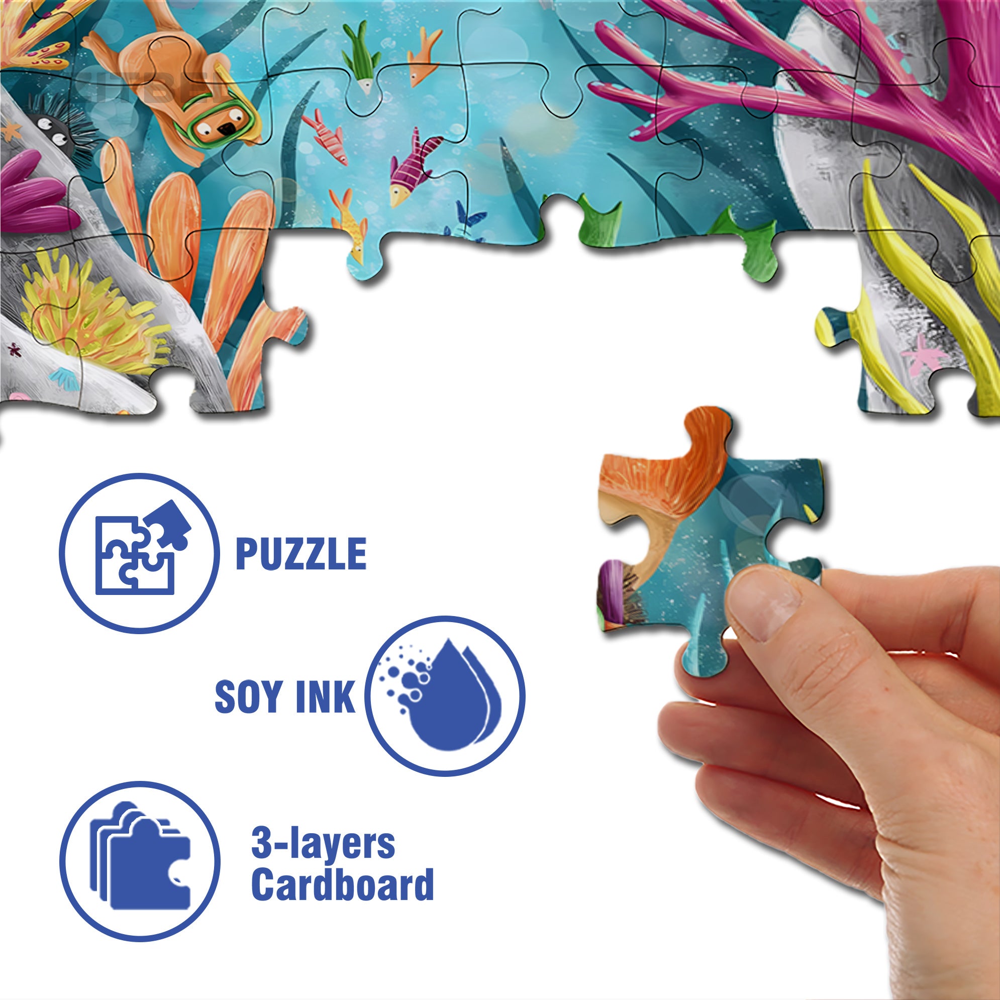 Underwater Treasures 500pcs/1000pcs Jigsaw Puzzle, Scratch-Resistant, Interactive Family Game & Brain-Boosting DIY Decor, Perfect for Halloween, Christmas & New Year Gifts, Family Puzzle Game