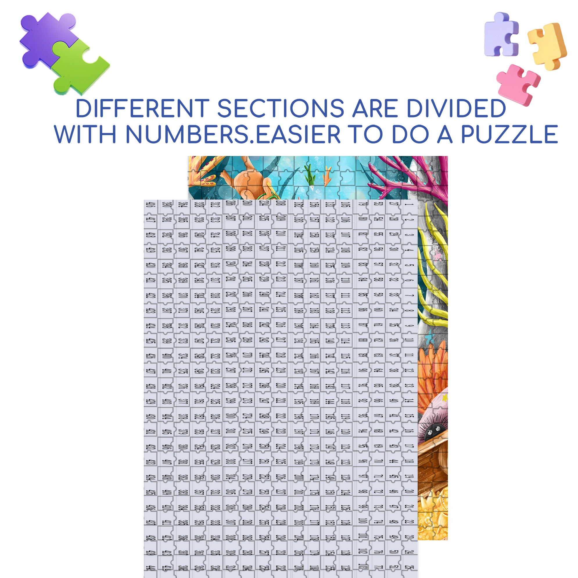 Underwater Treasures 500pcs/1000pcs Jigsaw Puzzle, Scratch-Resistant, Interactive Family Game & Brain-Boosting DIY Decor, Perfect for Halloween, Christmas & New Year Gifts, Family Puzzle Game