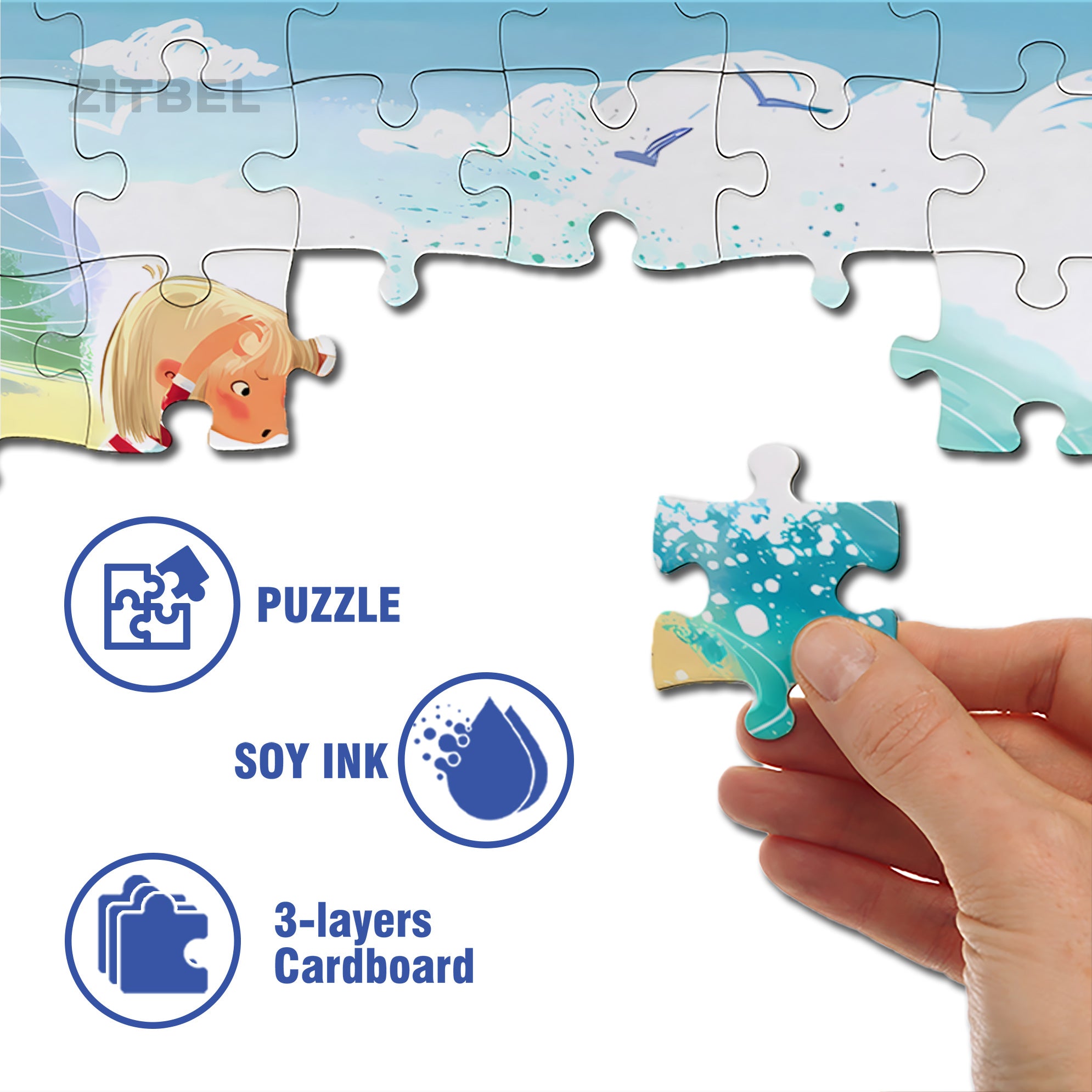Walking In The Waves 500pcs/1000pcs Jigsaw Puzzle, Scratch-Resistant, Interactive Family Game & Brain-Boosting DIY Decor, Perfect for Halloween, Christmas & New Year Gifts, Family Puzzle Game