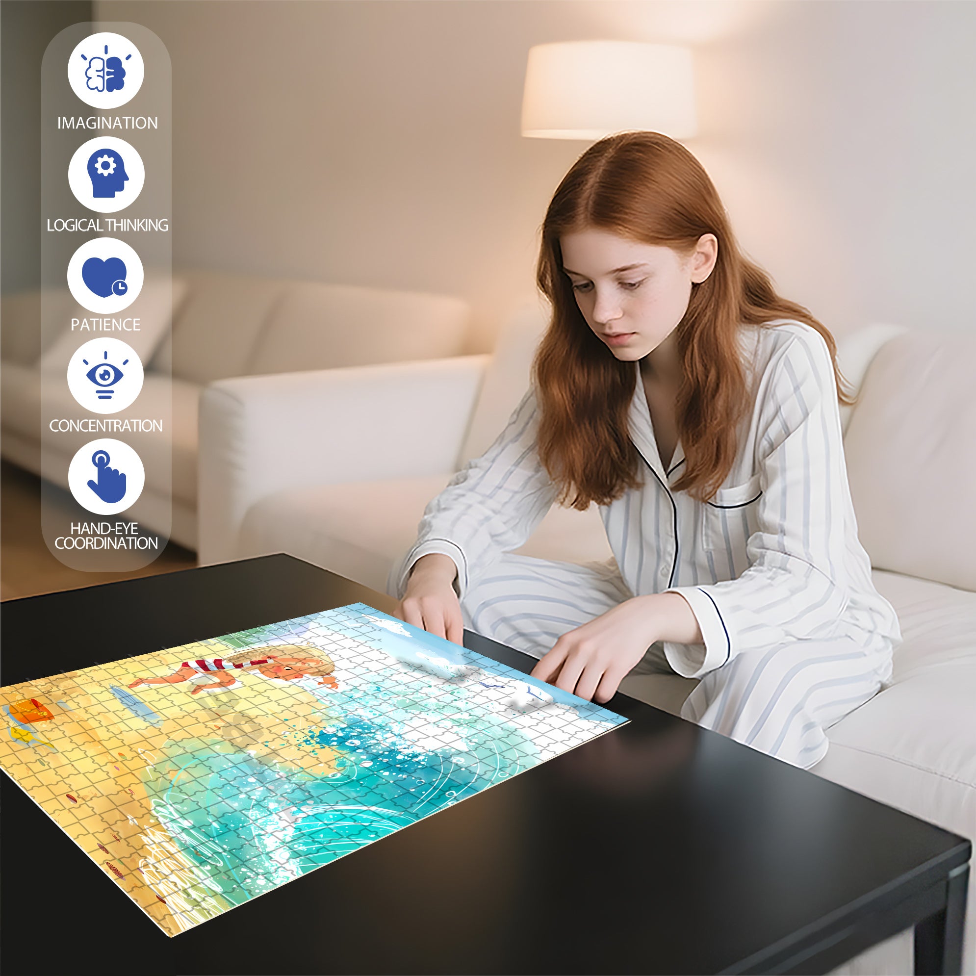 Walking In The Waves 500pcs/1000pcs Jigsaw Puzzle, Scratch-Resistant, Interactive Family Game & Brain-Boosting DIY Decor, Perfect for Halloween, Christmas & New Year Gifts, Family Puzzle Game