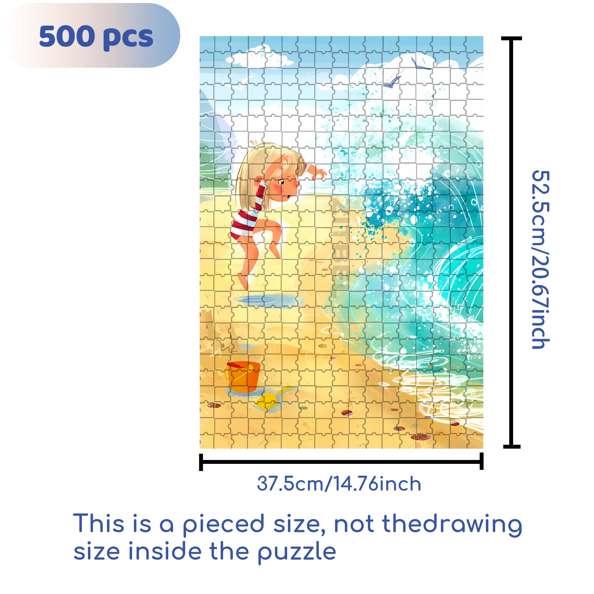 Walking In The Waves 500pcs/1000pcs Jigsaw Puzzle, Scratch-Resistant, Interactive Family Game & Brain-Boosting DIY Decor, Perfect for Halloween, Christmas & New Year Gifts, Family Puzzle Game