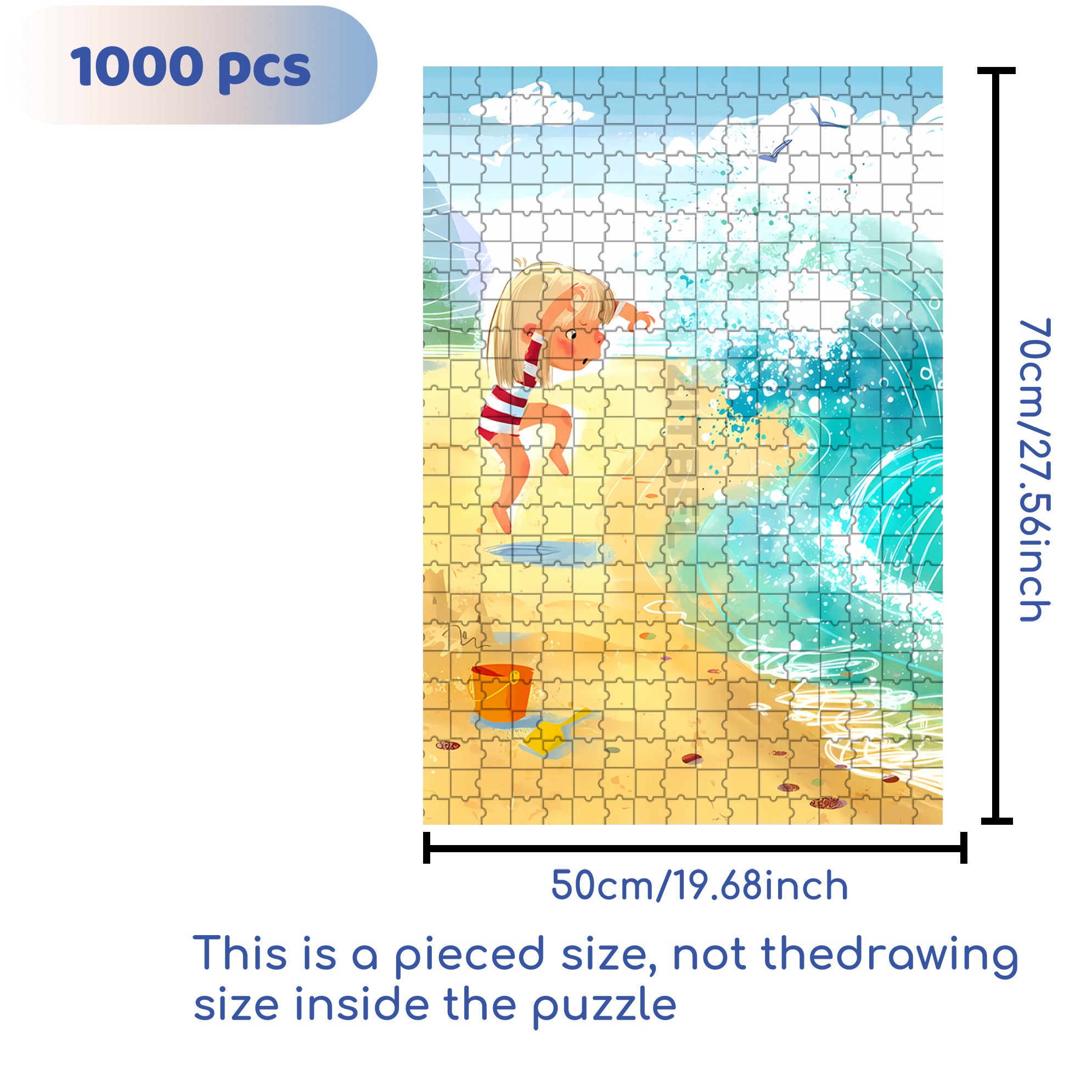 Walking In The Waves 500pcs/1000pcs Jigsaw Puzzle, Scratch-Resistant, Interactive Family Game & Brain-Boosting DIY Decor, Perfect for Halloween, Christmas & New Year Gifts, Family Puzzle Game