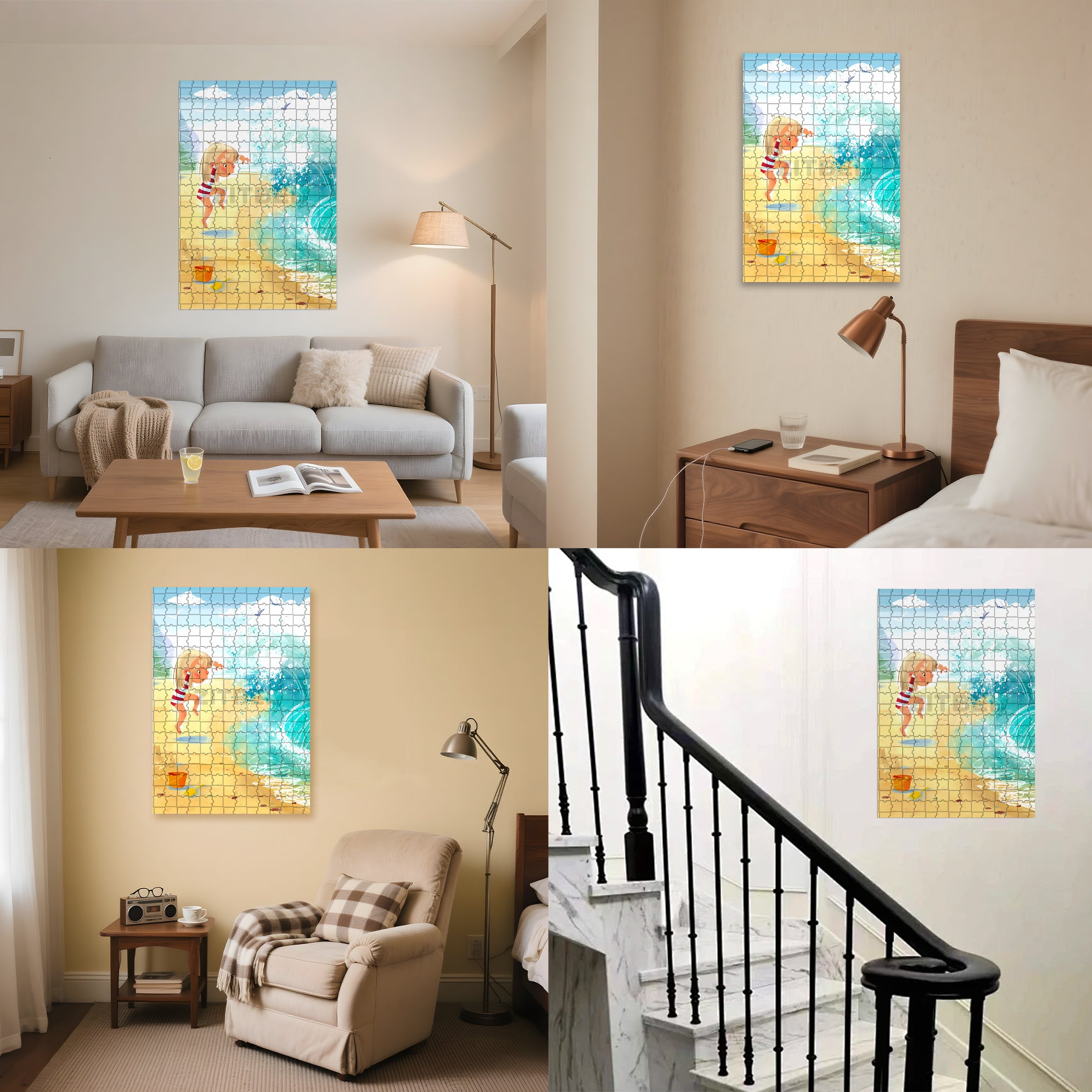 Walking In The Waves 500pcs/1000pcs Jigsaw Puzzle, Scratch-Resistant, Interactive Family Game & Brain-Boosting DIY Decor, Perfect for Halloween, Christmas & New Year Gifts, Family Puzzle Game