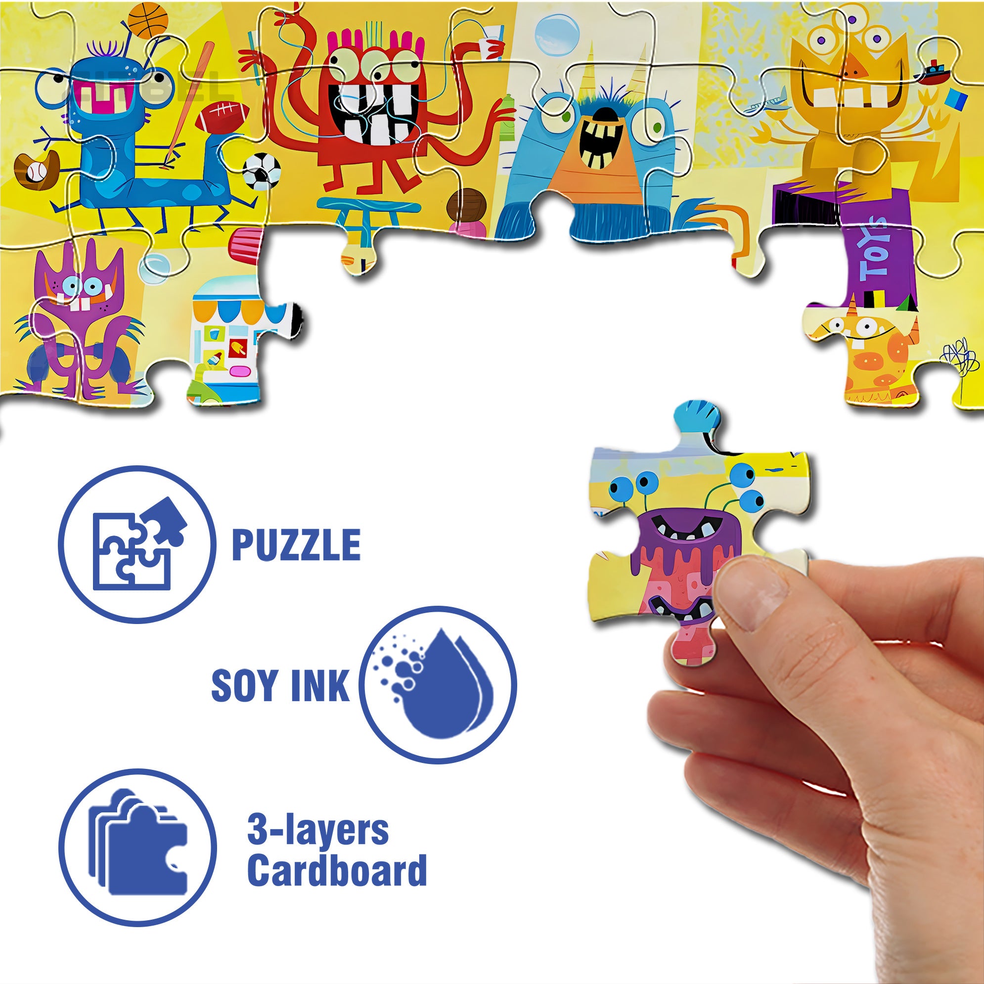 Who¡¯s There 500pcs/1000pcs Jigsaw Puzzle, Scratch-Resistant, Interactive Family Game & Brain-Boosting DIY Decor, Perfect for Halloween, Christmas & New Year Gifts, Family Puzzle Game