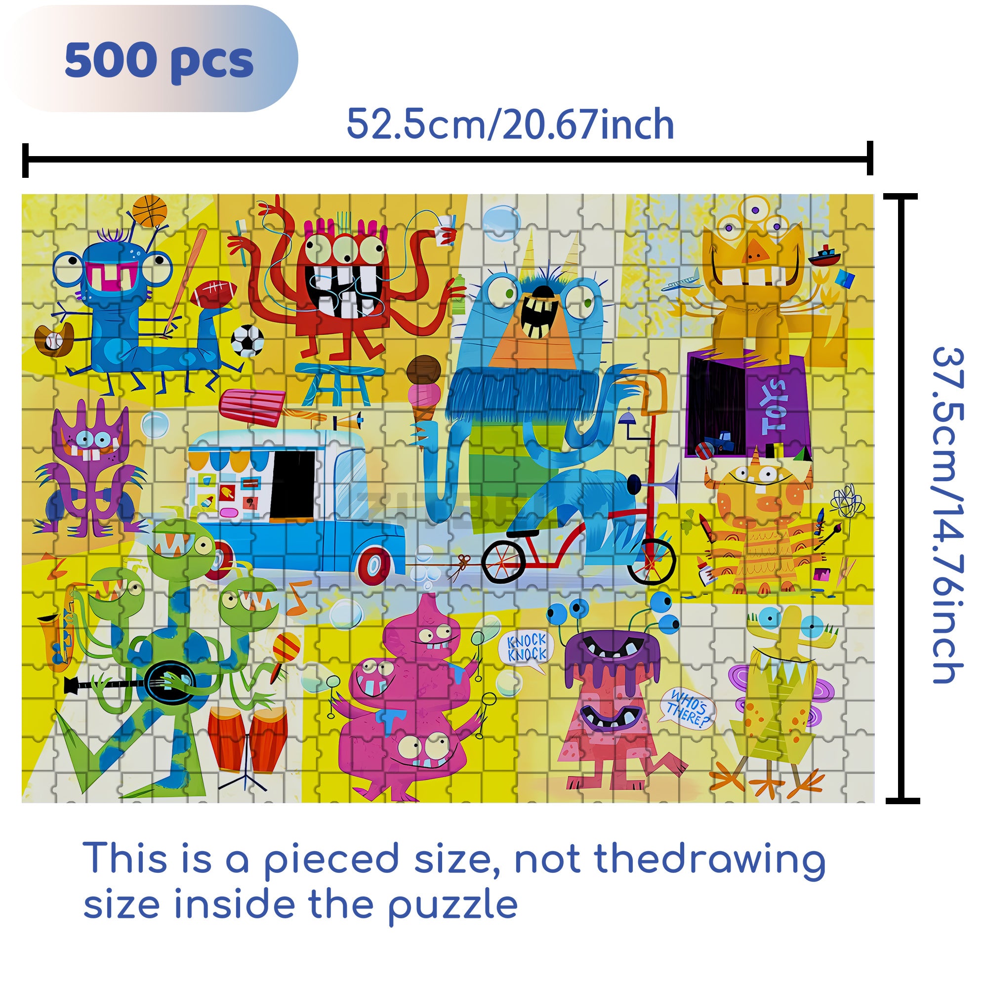Who¡¯s There 500pcs/1000pcs Jigsaw Puzzle, Scratch-Resistant, Interactive Family Game & Brain-Boosting DIY Decor, Perfect for Halloween, Christmas & New Year Gifts, Family Puzzle Game