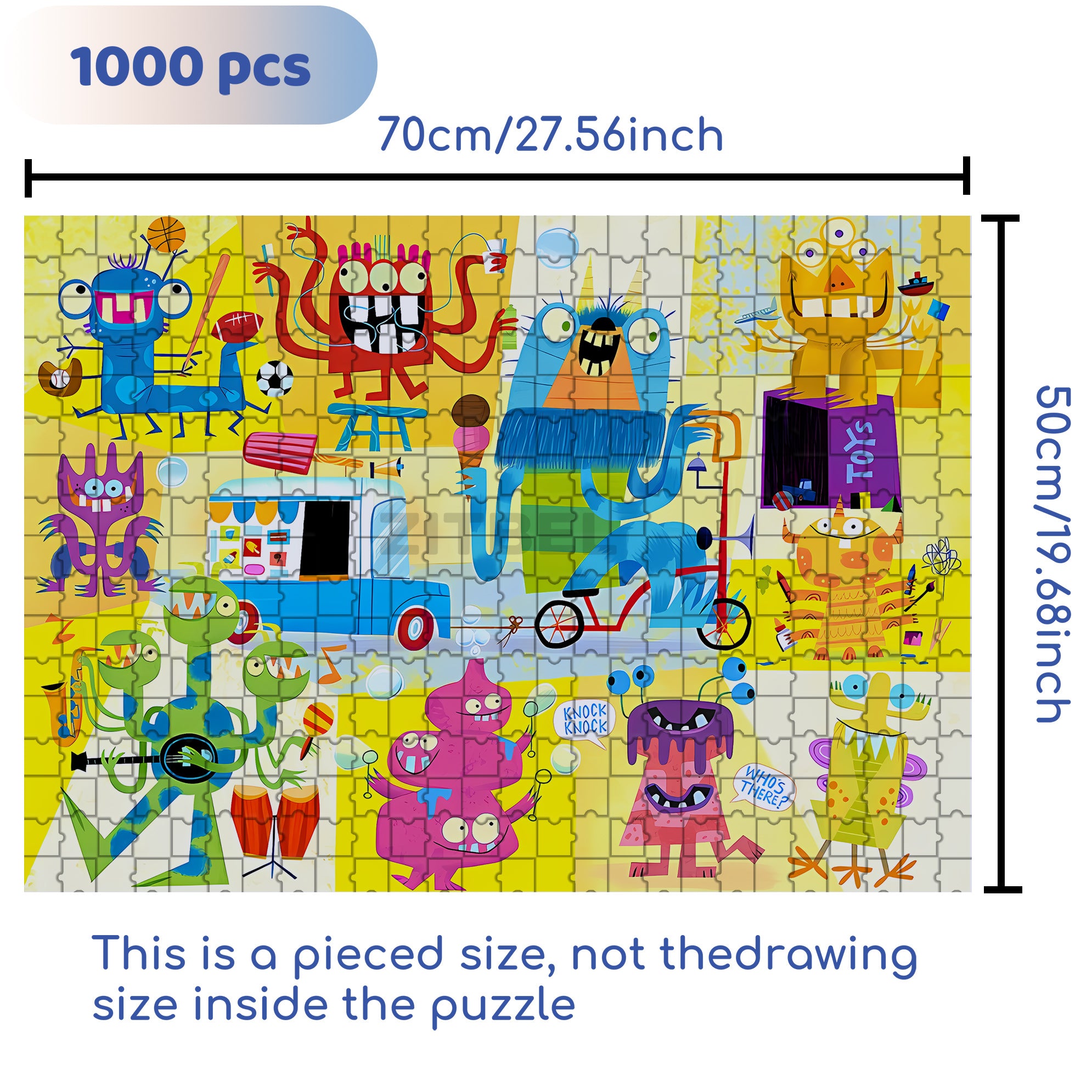 Who¡¯s There 500pcs/1000pcs Jigsaw Puzzle, Scratch-Resistant, Interactive Family Game & Brain-Boosting DIY Decor, Perfect for Halloween, Christmas & New Year Gifts, Family Puzzle Game