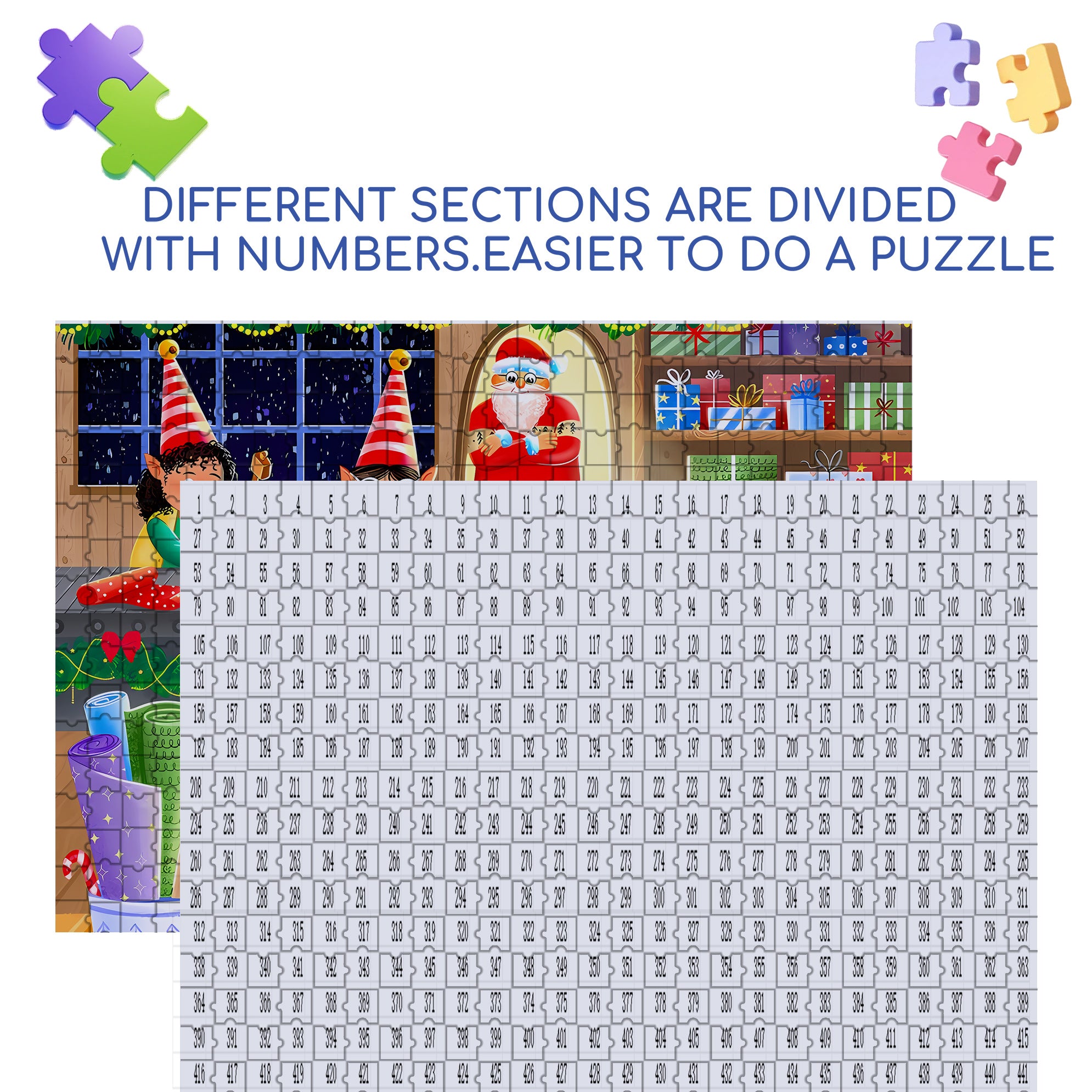 X'mas Cards 500pcs/1000pcs Jigsaw Puzzle, Scratch-Resistant, Interactive Family Game & Brain-Boosting DIY Decor, Perfect for Halloween, Christmas & New Year Gifts, Family Puzzle Game