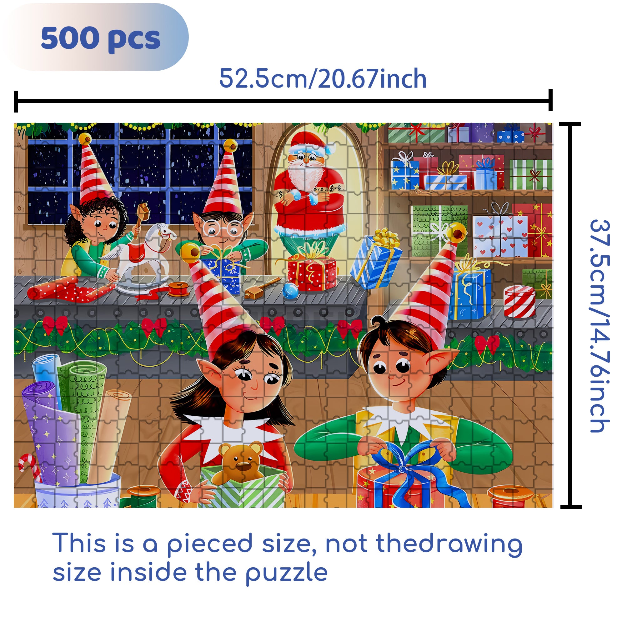 X'mas Cards 500pcs/1000pcs Jigsaw Puzzle, Scratch-Resistant, Interactive Family Game & Brain-Boosting DIY Decor, Perfect for Halloween, Christmas & New Year Gifts, Family Puzzle Game