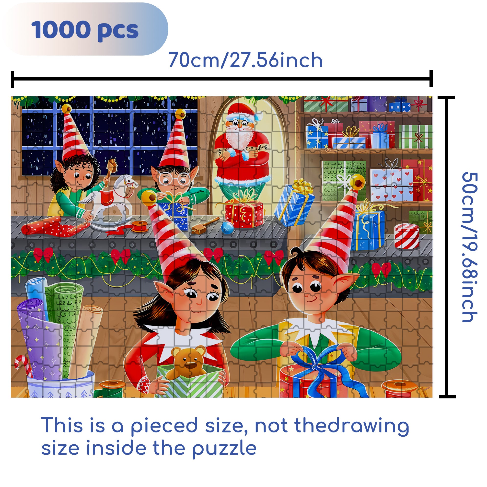 X'mas Cards 500pcs/1000pcs Jigsaw Puzzle, Scratch-Resistant, Interactive Family Game & Brain-Boosting DIY Decor, Perfect for Halloween, Christmas & New Year Gifts, Family Puzzle Game