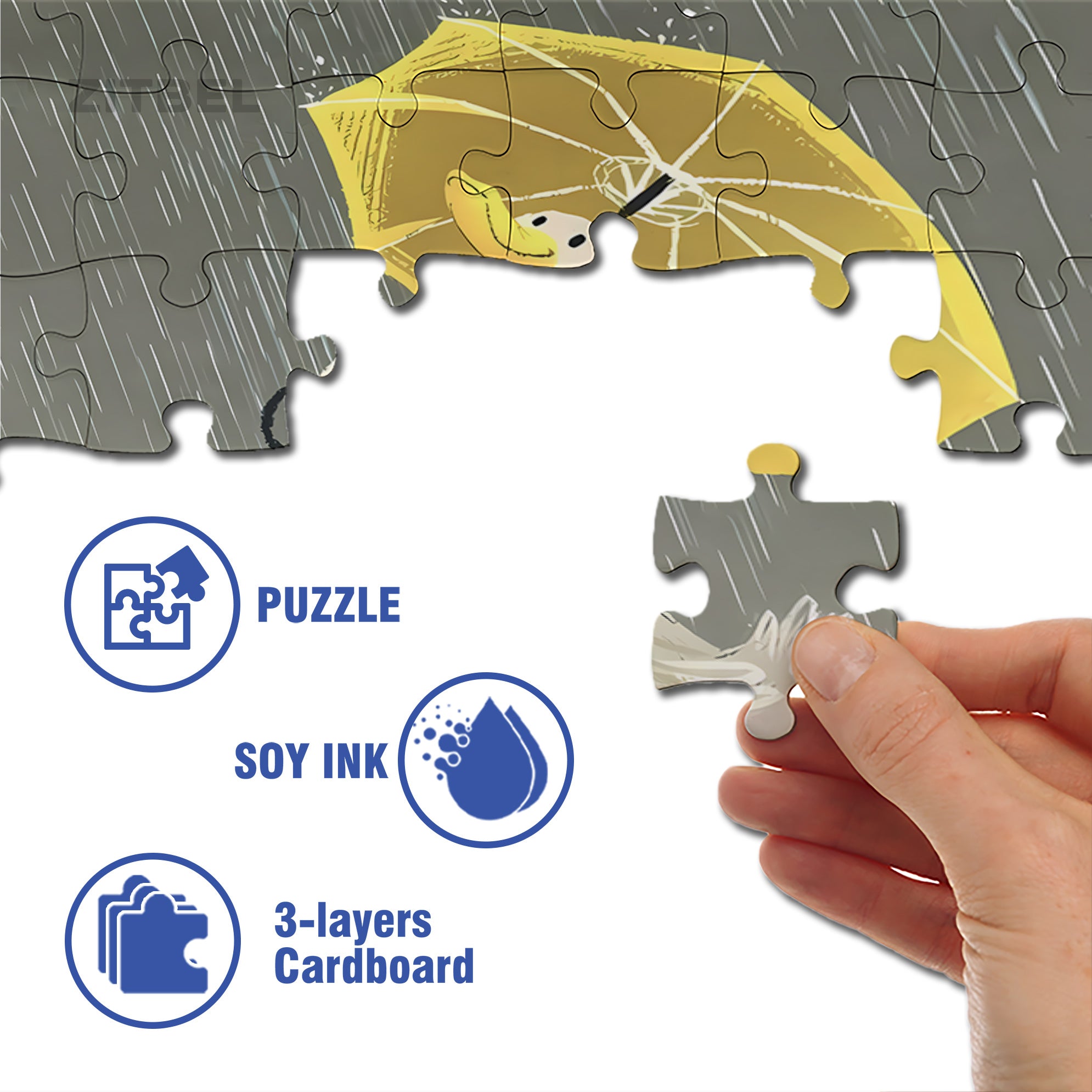 Yellow Umbrella 500pcs/1000pcs Jigsaw Puzzle, Scratch-Resistant, Interactive Family Game & Brain-Boosting DIY Decor, Perfect for Halloween, Christmas & New Year Gifts, Family Puzzle Game