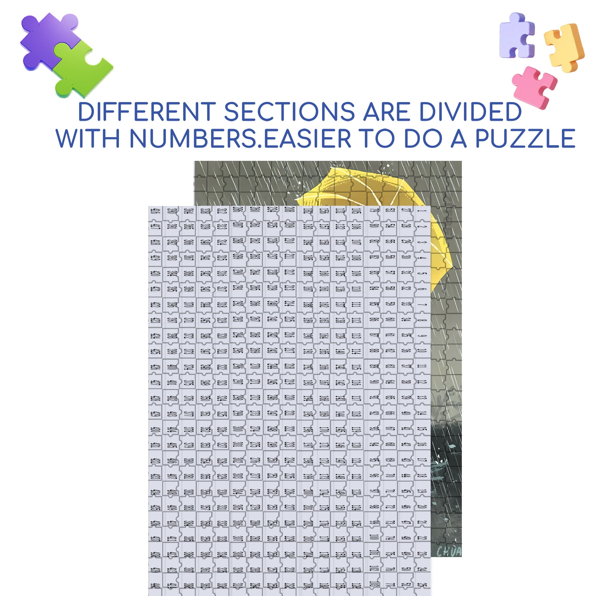 Yellow Umbrella 500pcs/1000pcs Jigsaw Puzzle, Scratch-Resistant, Interactive Family Game & Brain-Boosting DIY Decor, Perfect for Halloween, Christmas & New Year Gifts, Family Puzzle Game
