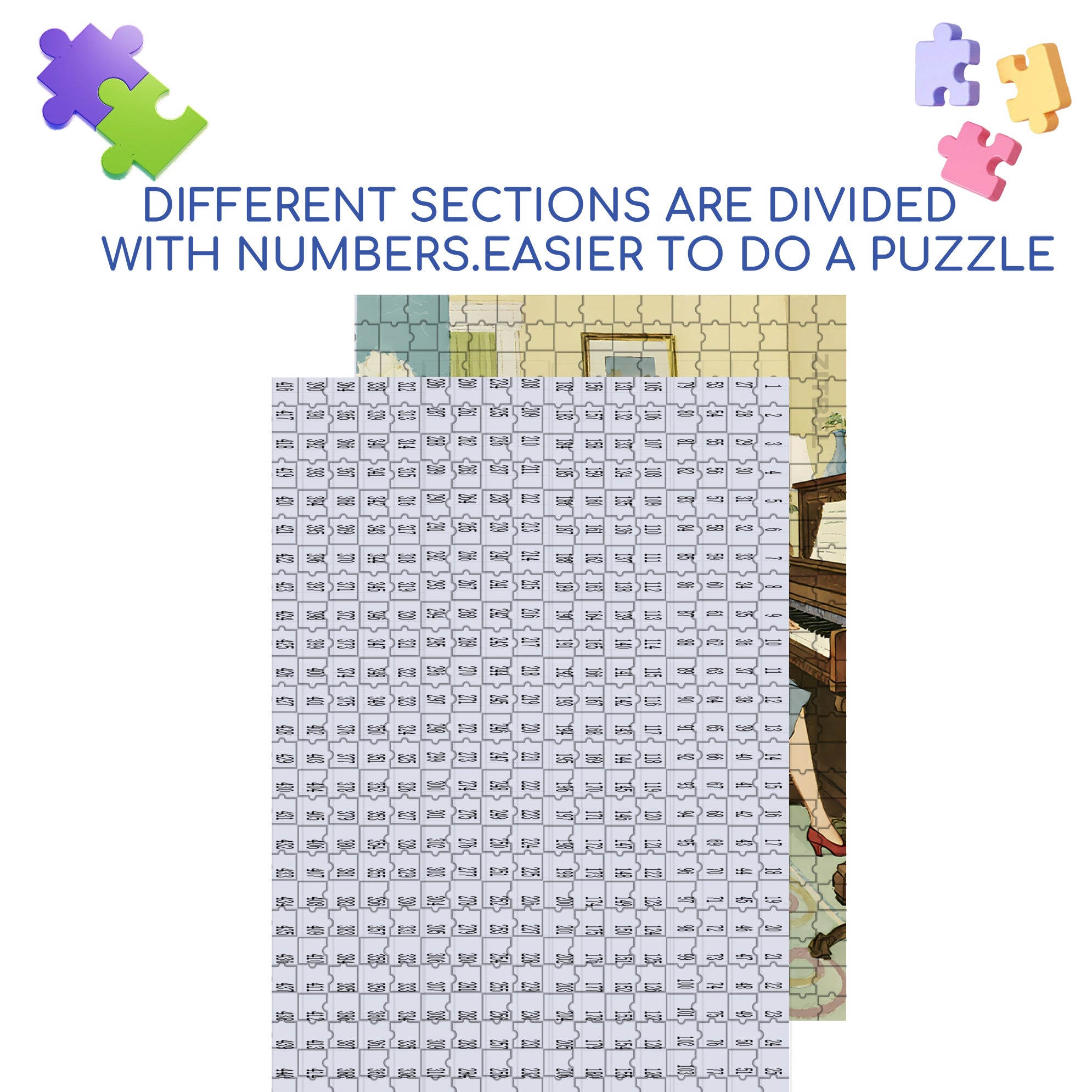 1950's 500pcs/1000pcs Jigsaw Puzzle, Scratch-Resistant, Interactive Family Game & Brain-Boosting DIY Decor, Perfect for Halloween, Christmas & New Year Gifts, Family Puzzle Game