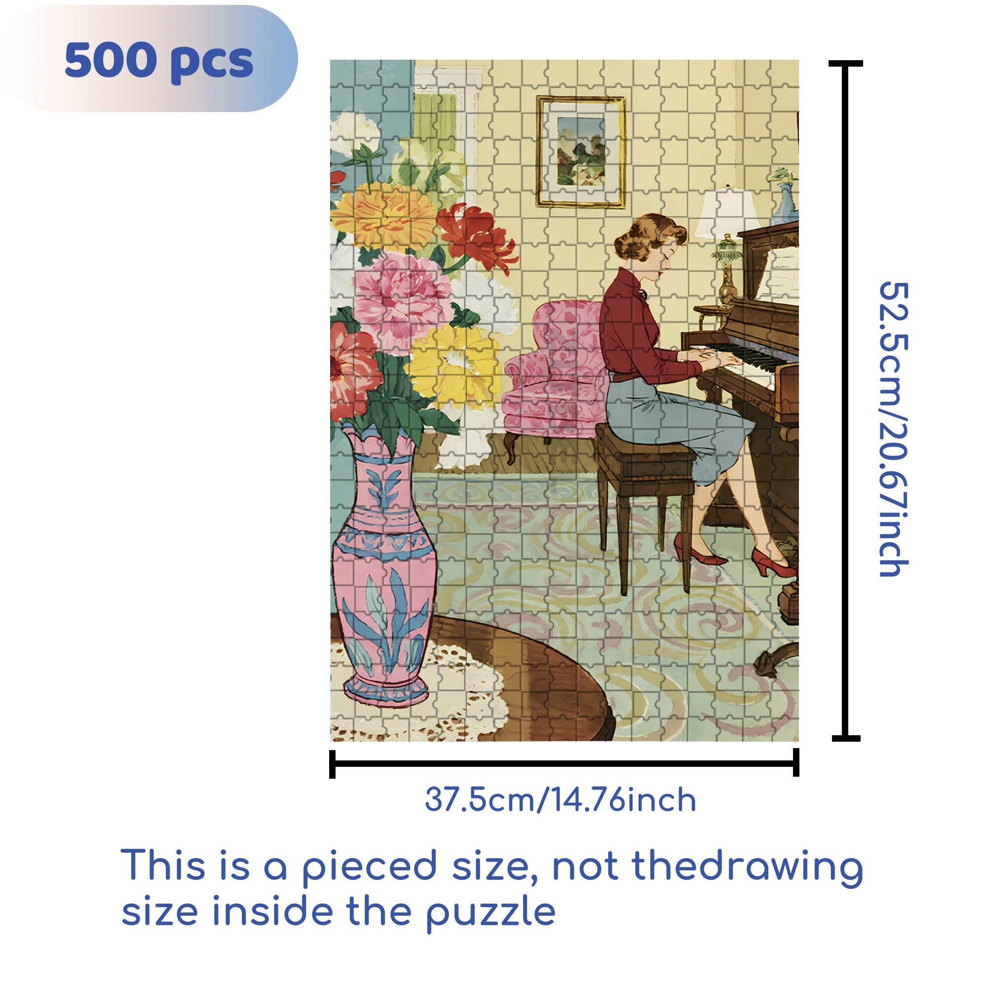 1950's 500pcs/1000pcs Jigsaw Puzzle, Scratch-Resistant, Interactive Family Game & Brain-Boosting DIY Decor, Perfect for Halloween, Christmas & New Year Gifts, Family Puzzle Game
