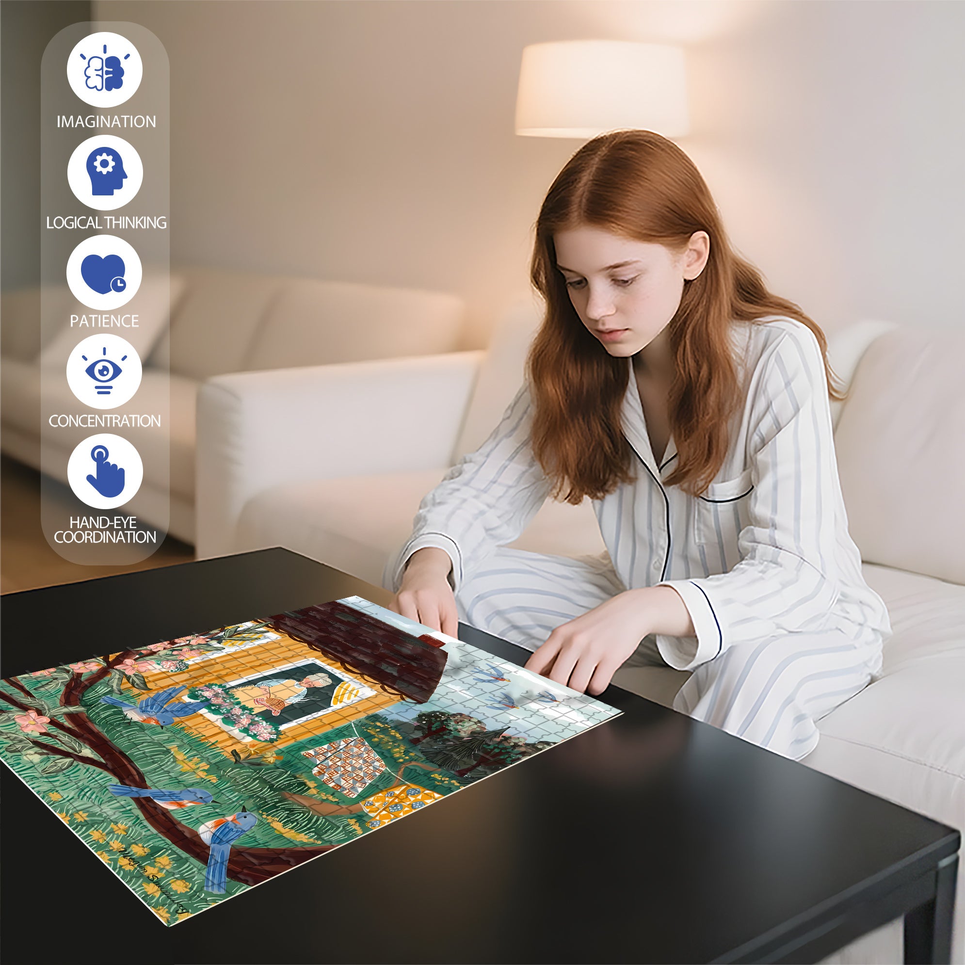 Air A Quilt 500pcs/1000pcs Jigsaw Puzzle, Scratch-Resistant, Interactive Family Game & Brain-Boosting DIY Decor, Perfect for Halloween, Christmas & New Year Gifts, Family Puzzle Game