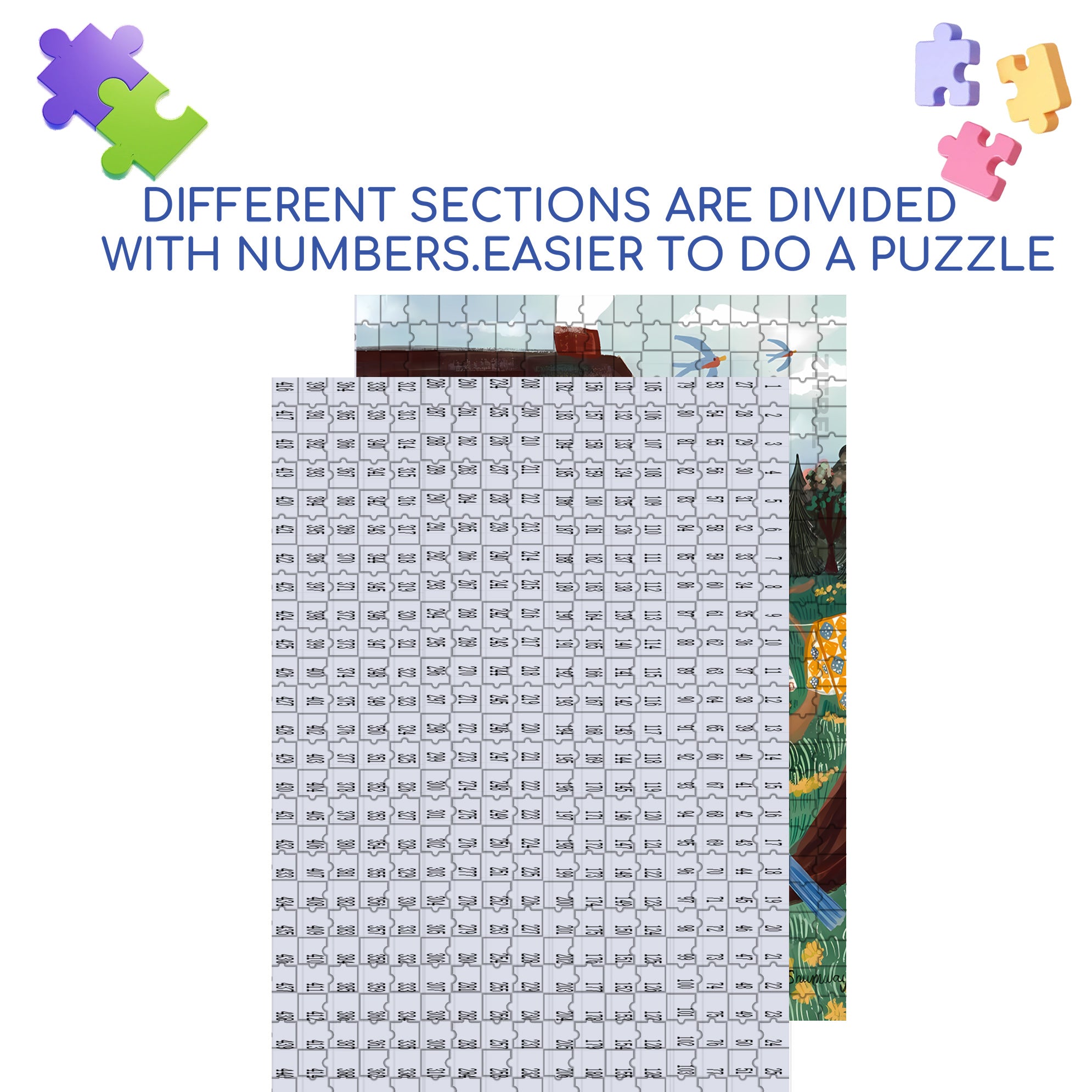 Air A Quilt 500pcs/1000pcs Jigsaw Puzzle, Scratch-Resistant, Interactive Family Game & Brain-Boosting DIY Decor, Perfect for Halloween, Christmas & New Year Gifts, Family Puzzle Game