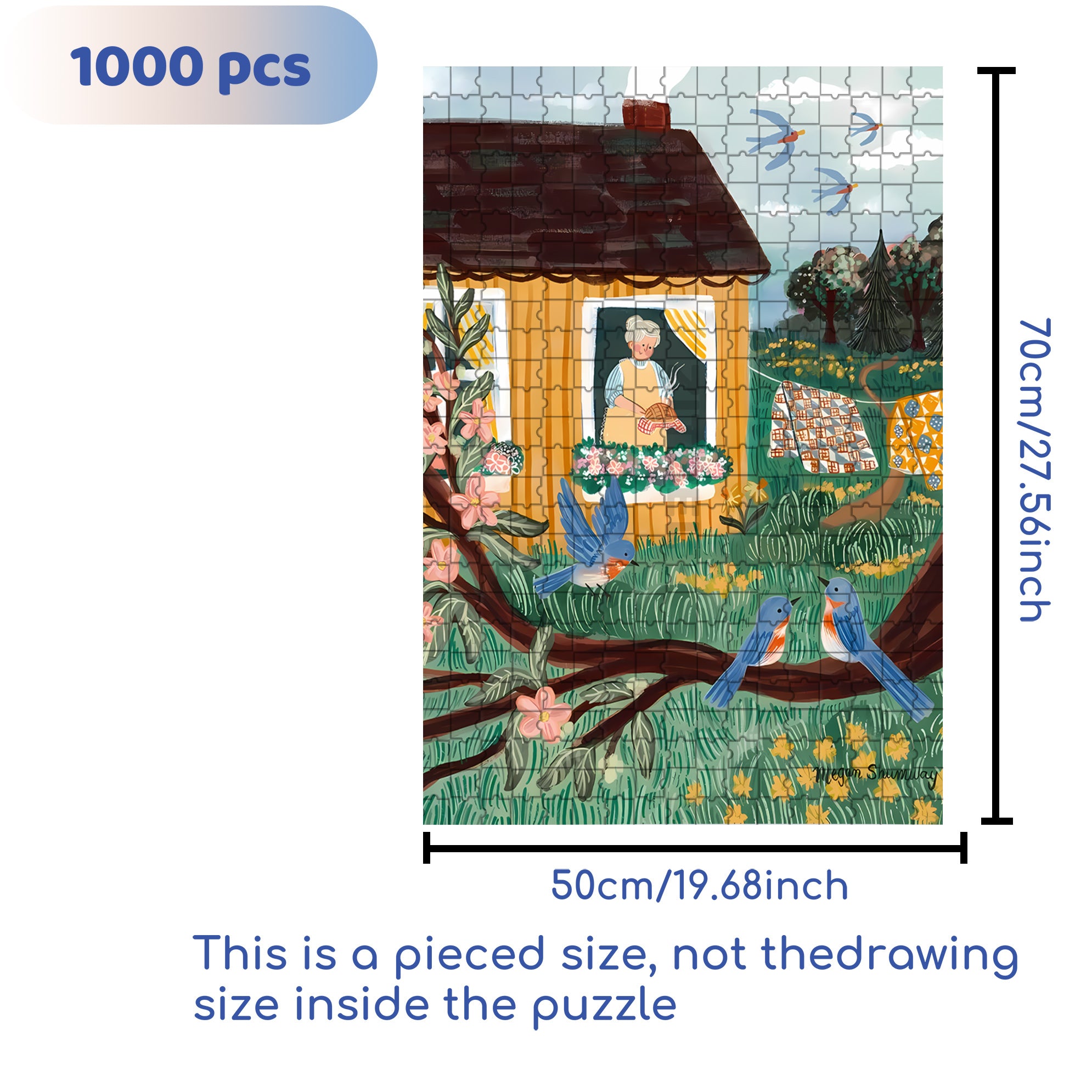 Air A Quilt 500pcs/1000pcs Jigsaw Puzzle, Scratch-Resistant, Interactive Family Game & Brain-Boosting DIY Decor, Perfect for Halloween, Christmas & New Year Gifts, Family Puzzle Game