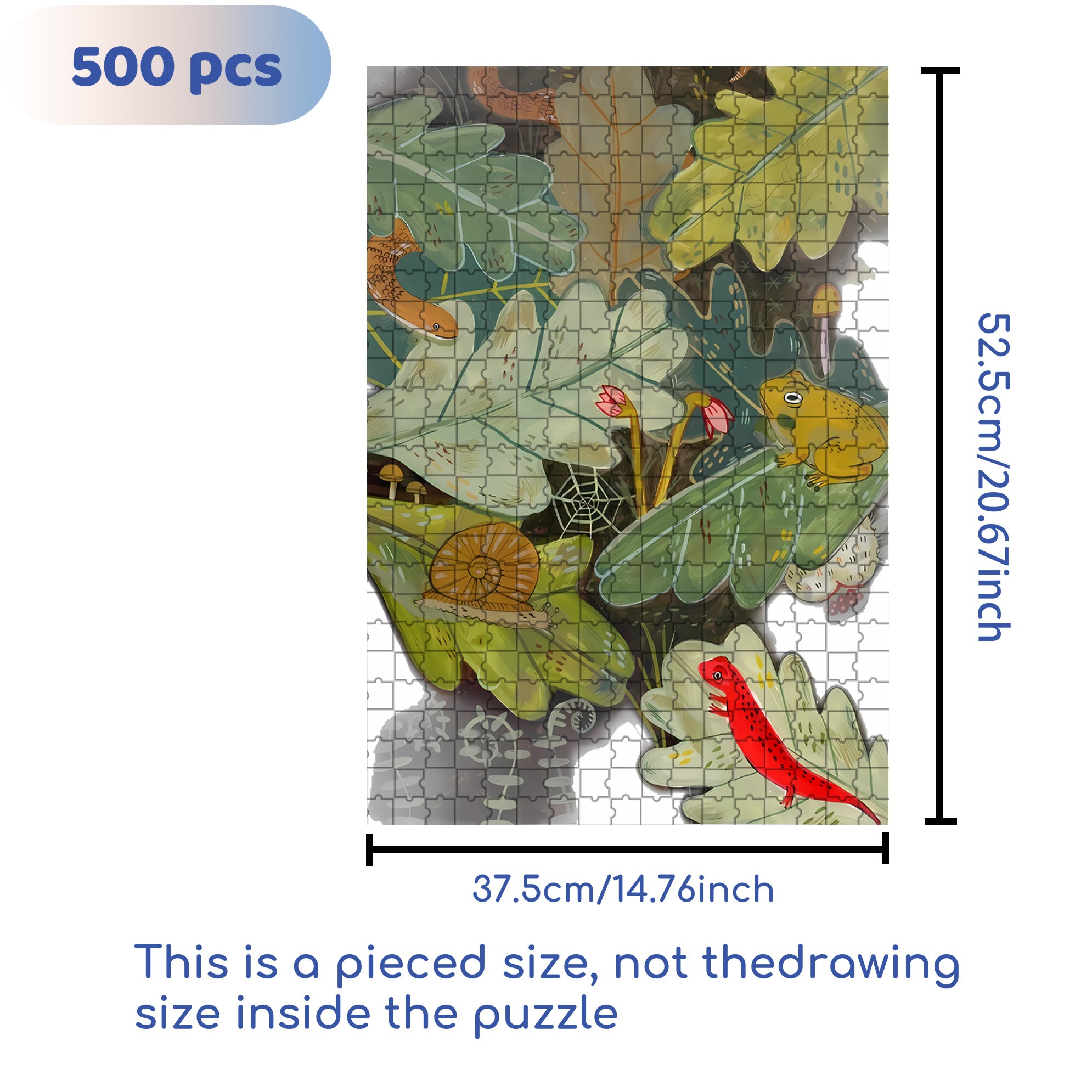 Amphibians 500pcs/1000pcs Jigsaw Puzzle, Scratch-Resistant, Interactive Family Game & Brain-Boosting DIY Decor, Perfect for Halloween, Christmas & New Year Gifts, Family Puzzle Game
