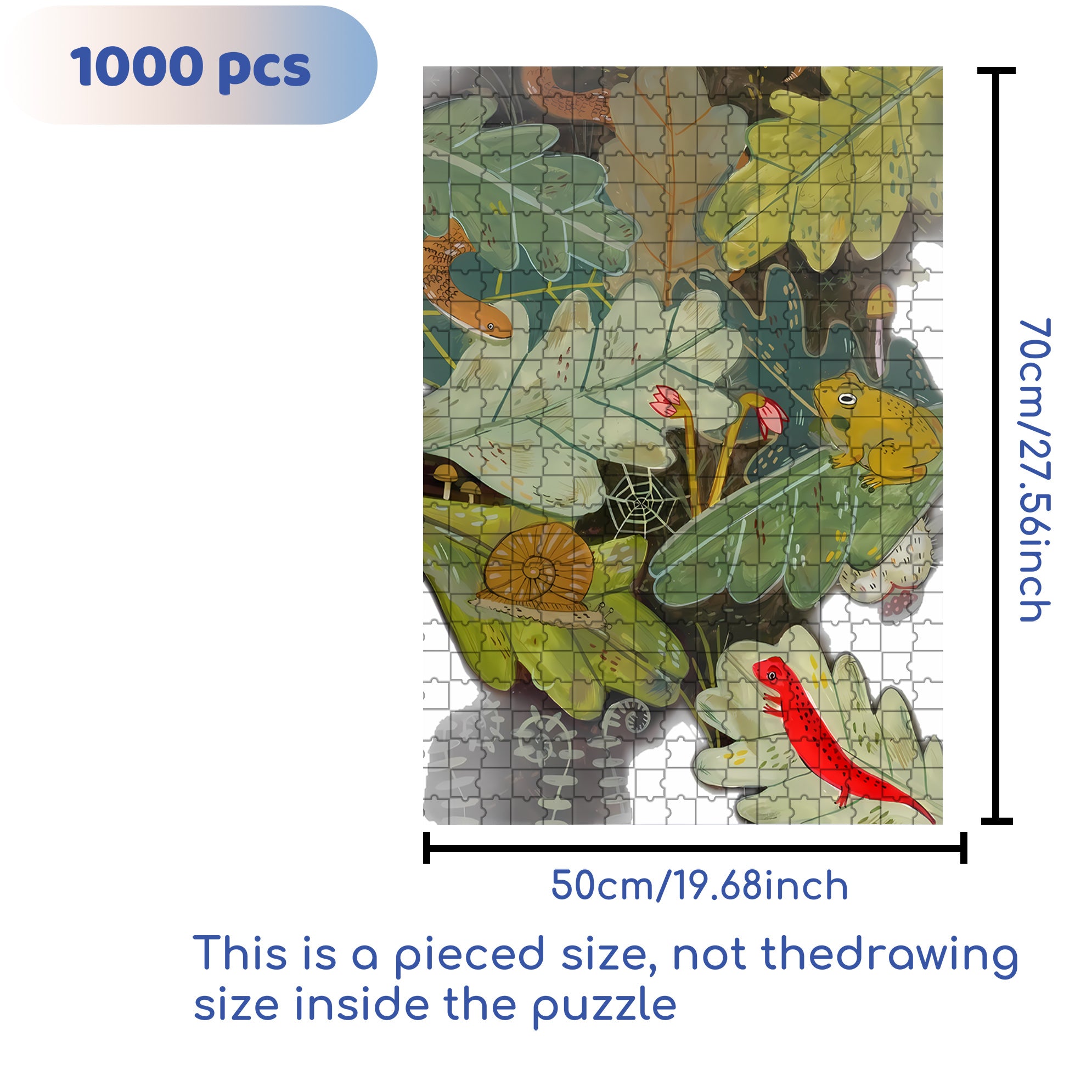 Amphibians 500pcs/1000pcs Jigsaw Puzzle, Scratch-Resistant, Interactive Family Game & Brain-Boosting DIY Decor, Perfect for Halloween, Christmas & New Year Gifts, Family Puzzle Game