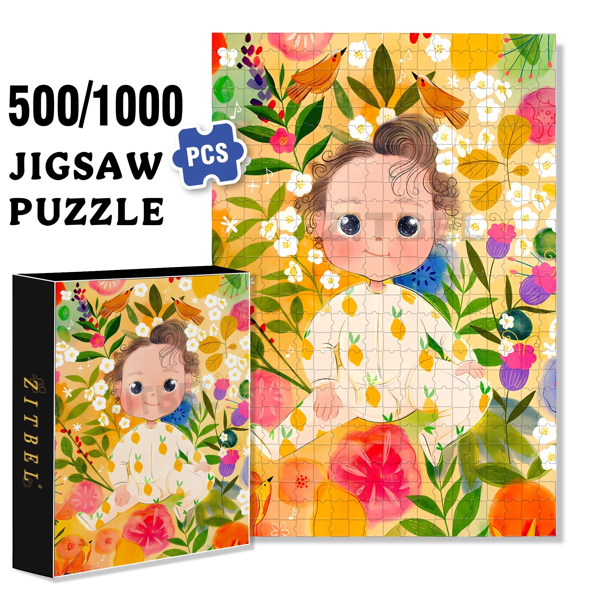 Baby Kate 500pcs/1000pcs Jigsaw Puzzle, Scratch-Resistant, Interactive Family Game & Brain-Boosting DIY Decor, Perfect for Halloween, Christmas & New Year Gifts, Family Puzzle Game