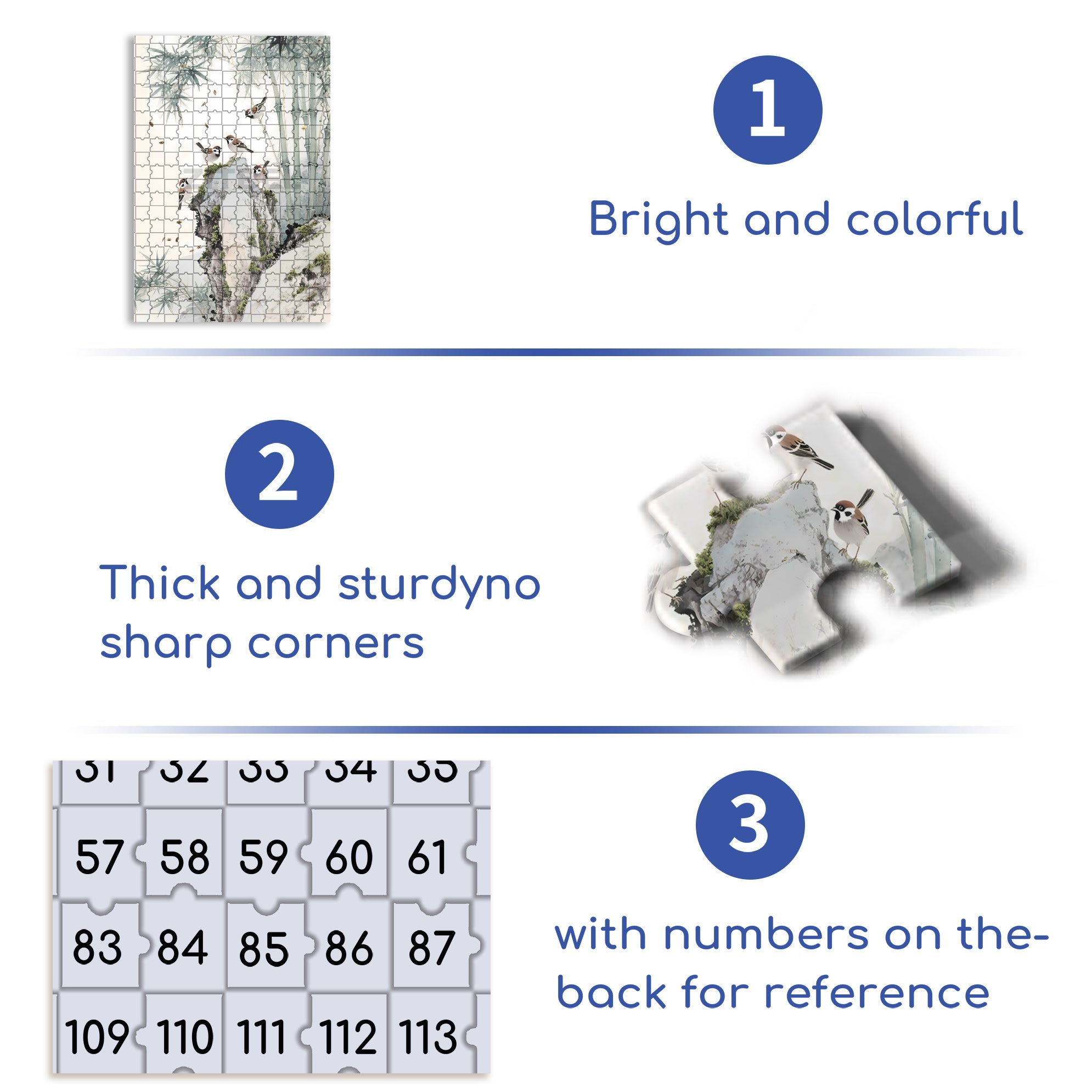 Bamboo And Sparrows 500pcs/1000pcs Jigsaw Puzzle, Scratch-Resistant, Interactive Family Game & Brain-Boosting DIY Decor, Perfect for Halloween, Christmas & New Year Gifts, Family Puzzle Game
