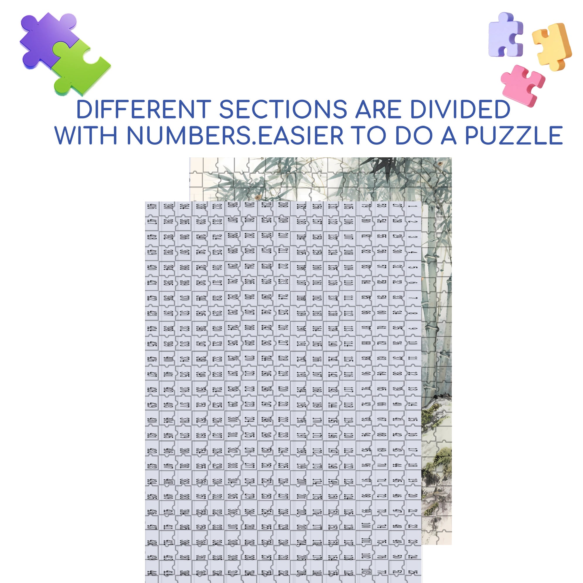 Bamboo And Sparrows 500pcs/1000pcs Jigsaw Puzzle, Scratch-Resistant, Interactive Family Game & Brain-Boosting DIY Decor, Perfect for Halloween, Christmas & New Year Gifts, Family Puzzle Game