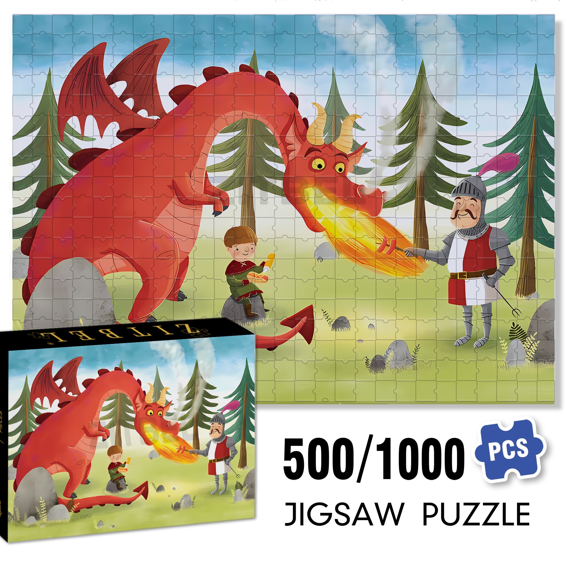 Barbecue Grill 500pcs/1000pcs Jigsaw Puzzle, Scratch-Resistant, Interactive Family Game & Brain-Boosting DIY Decor, Perfect for Halloween, Christmas & New Year Gifts, Family Puzzle Game